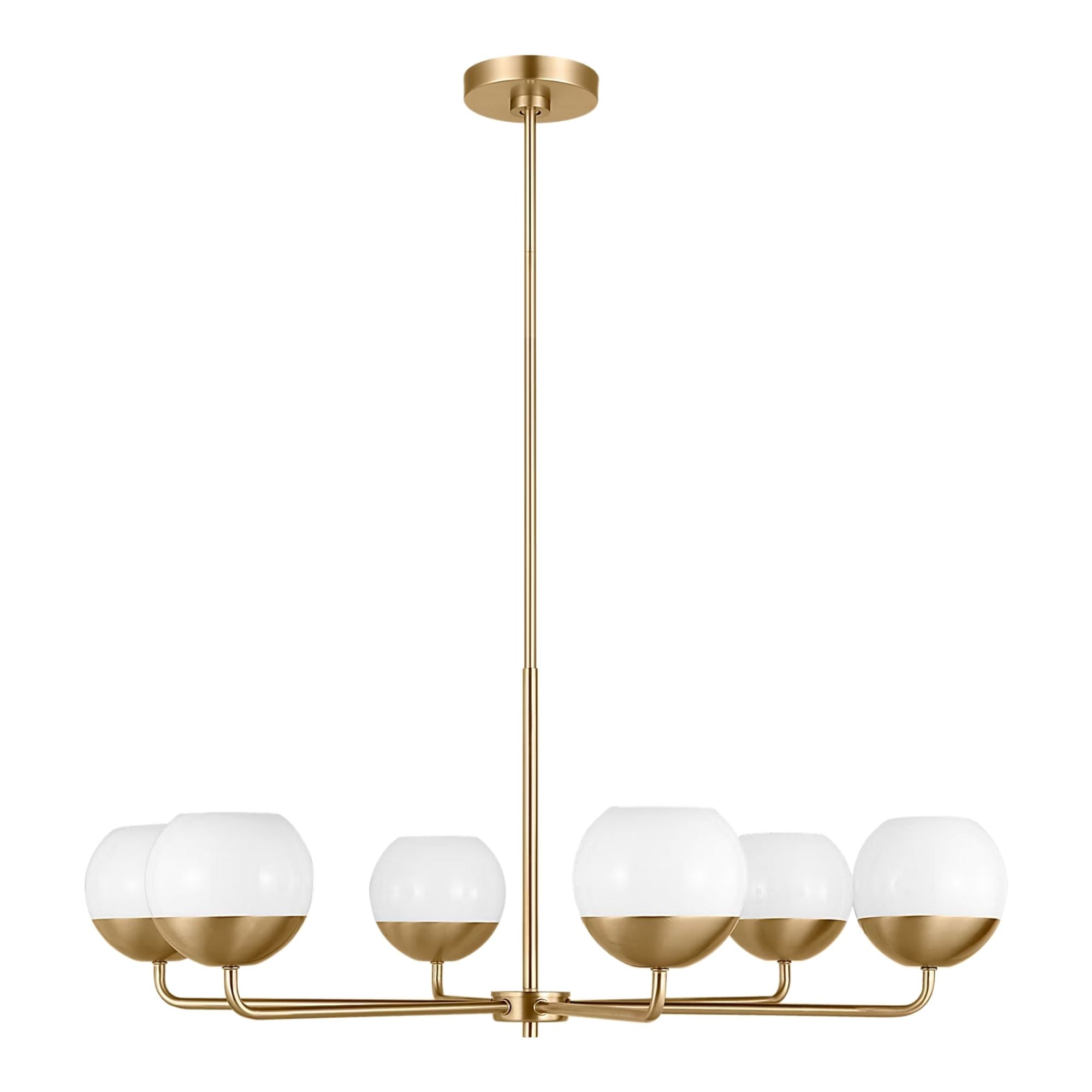 Alvin 38" 6-Light Chandelier, Satin Brass Finish