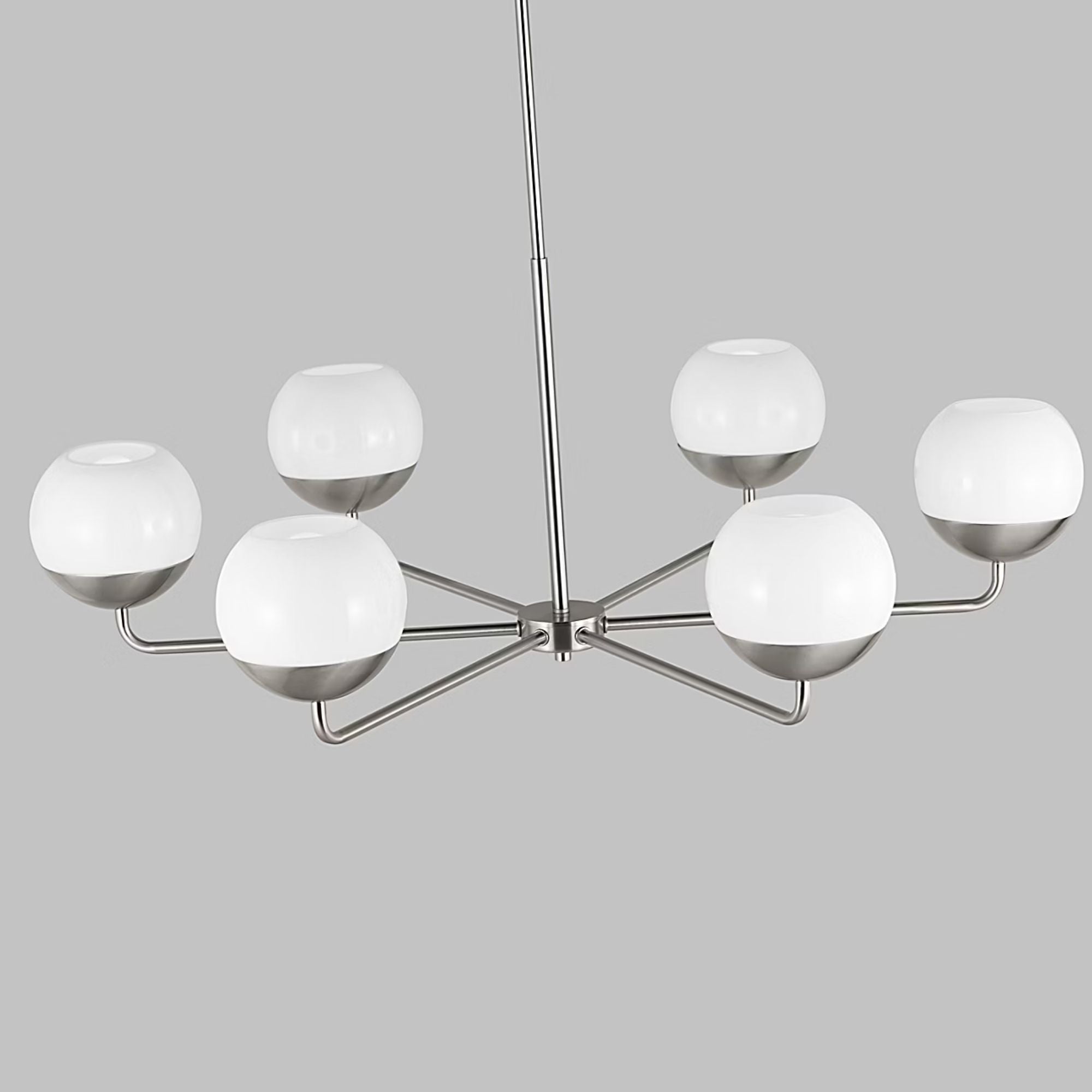 Alvin 38" 6-Light Chandelier, Brushed Nickel Finish