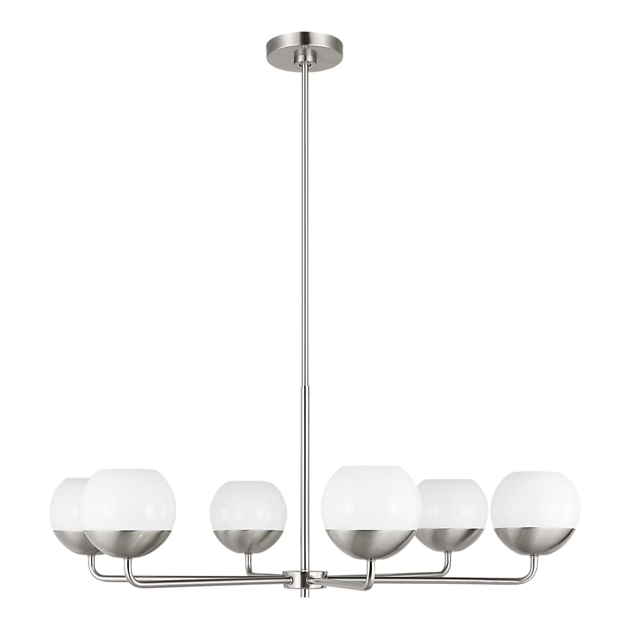Alvin 38" 6-Light Chandelier, Brushed Nickel Finish