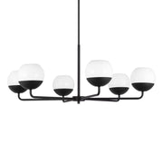 Alvin 38" 6-Light LED Chandelier, Midnight Black Finish