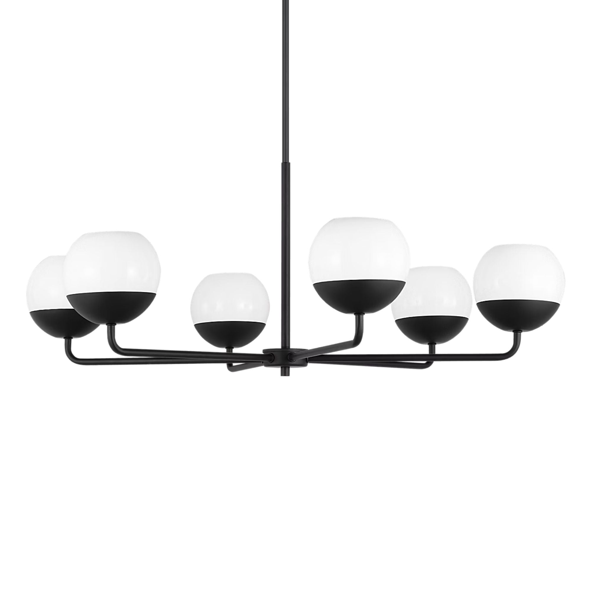 Alvin 38" 6-Light LED Chandelier, Midnight Black Finish