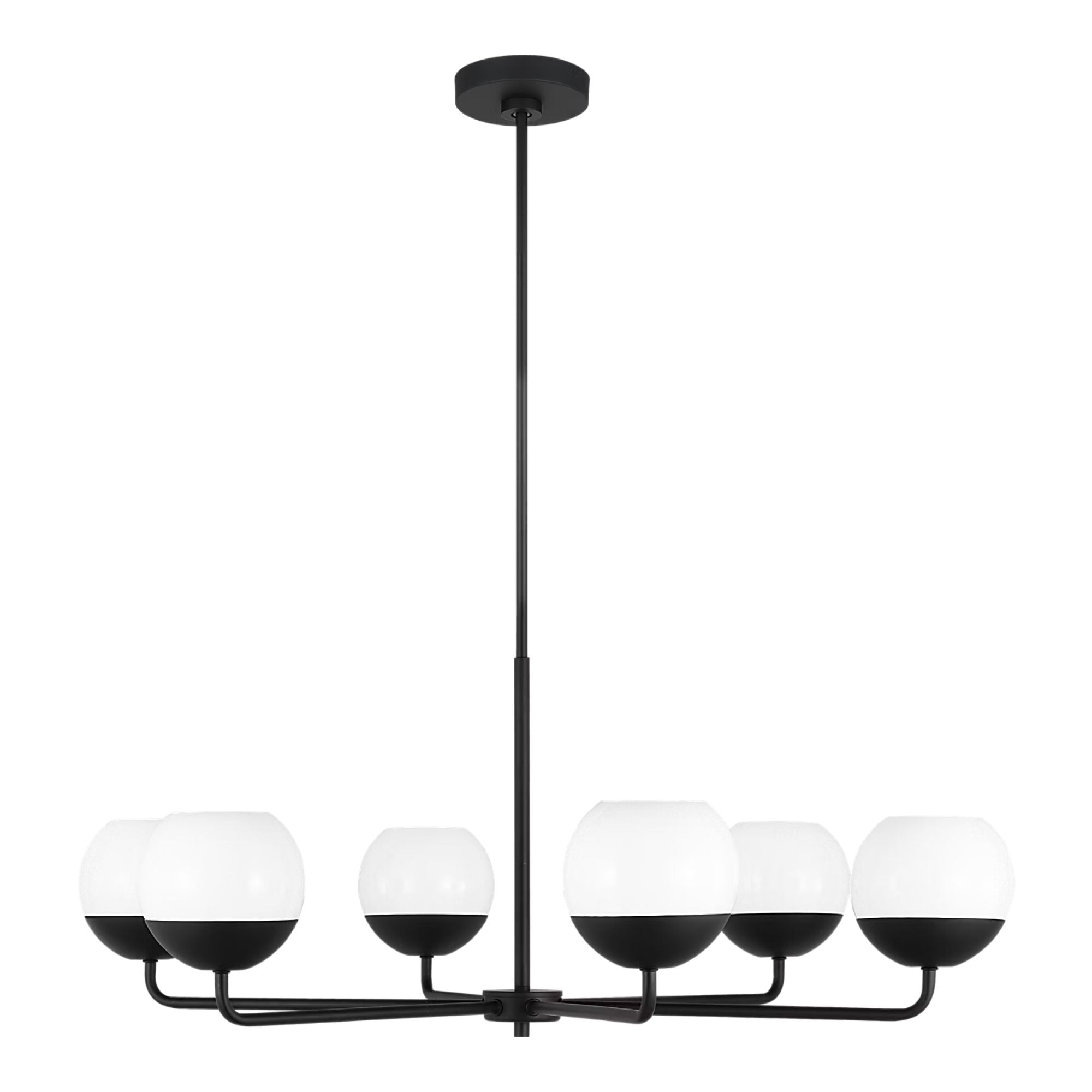 Alvin 38" 6-Light LED Chandelier, Midnight Black Finish