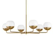 Alvin 38" 6-Light LED Chandelier, Satin Brass Finish