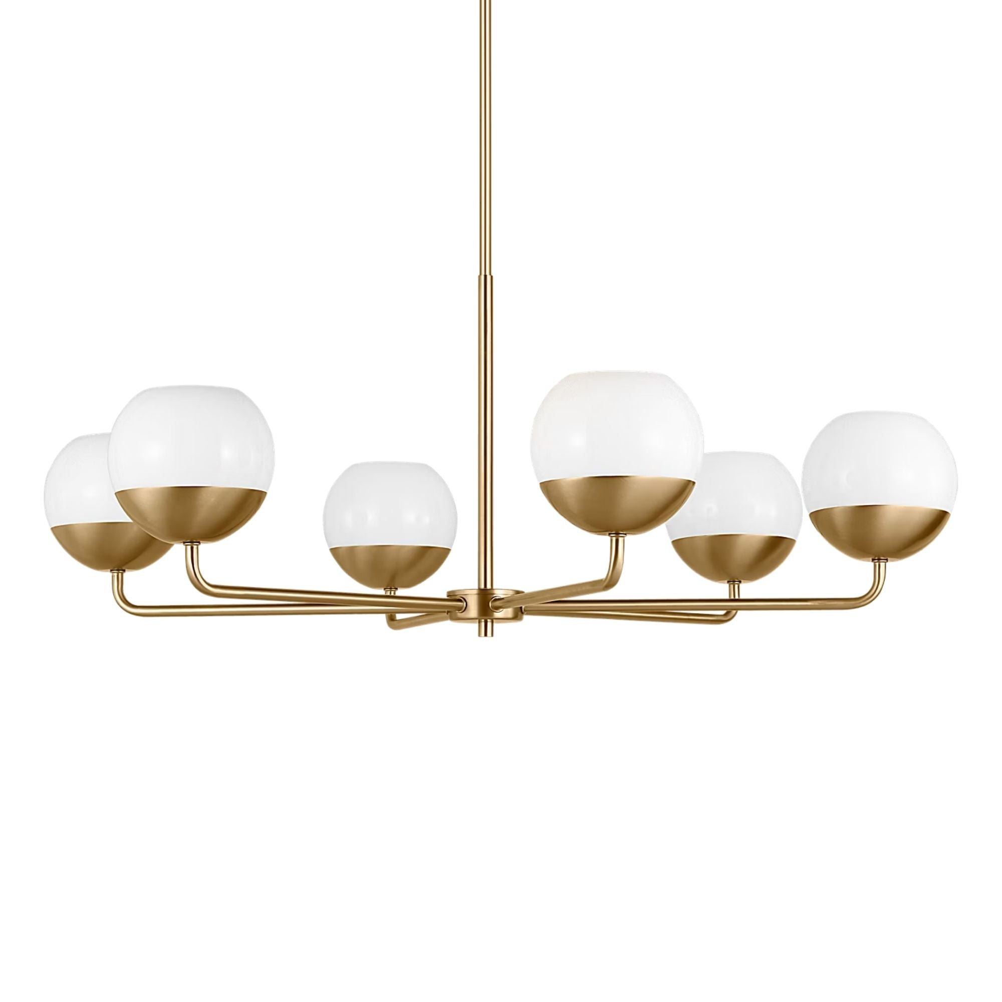 Alvin 38" 6-Light LED Chandelier, Satin Brass Finish