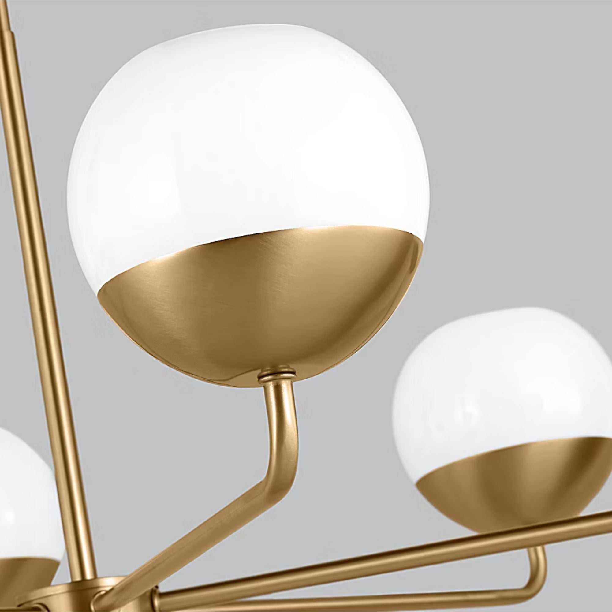 Alvin 38" 6-Light LED Chandelier, Satin Brass Finish