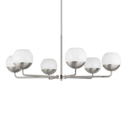 Alvin 38" 6-Light LED Chandelier, Brushed Nickel Finish