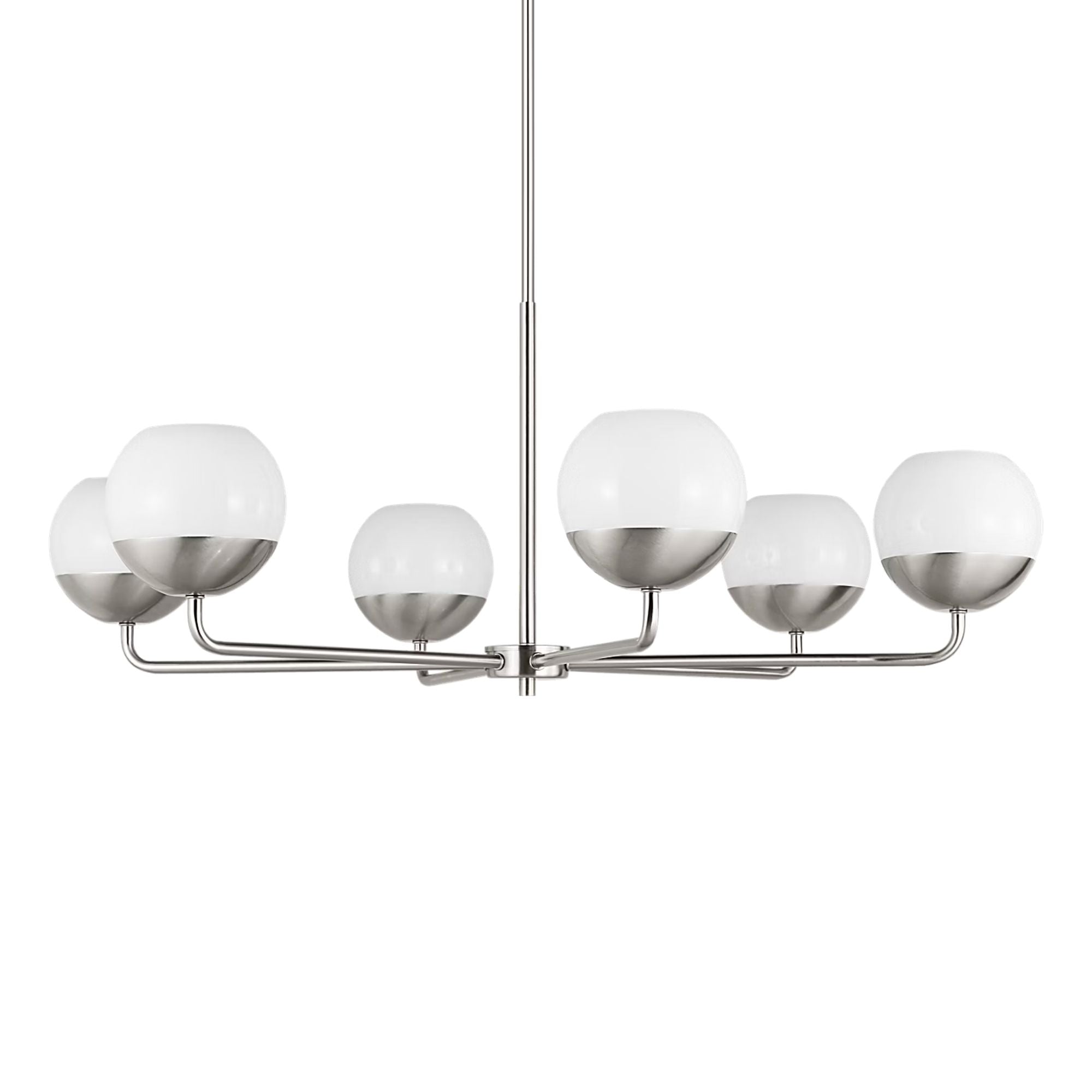 Alvin 38" 6-Light LED Chandelier, Brushed Nickel Finish