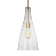 Arilda 9" Pendant, Satin Brass Finish