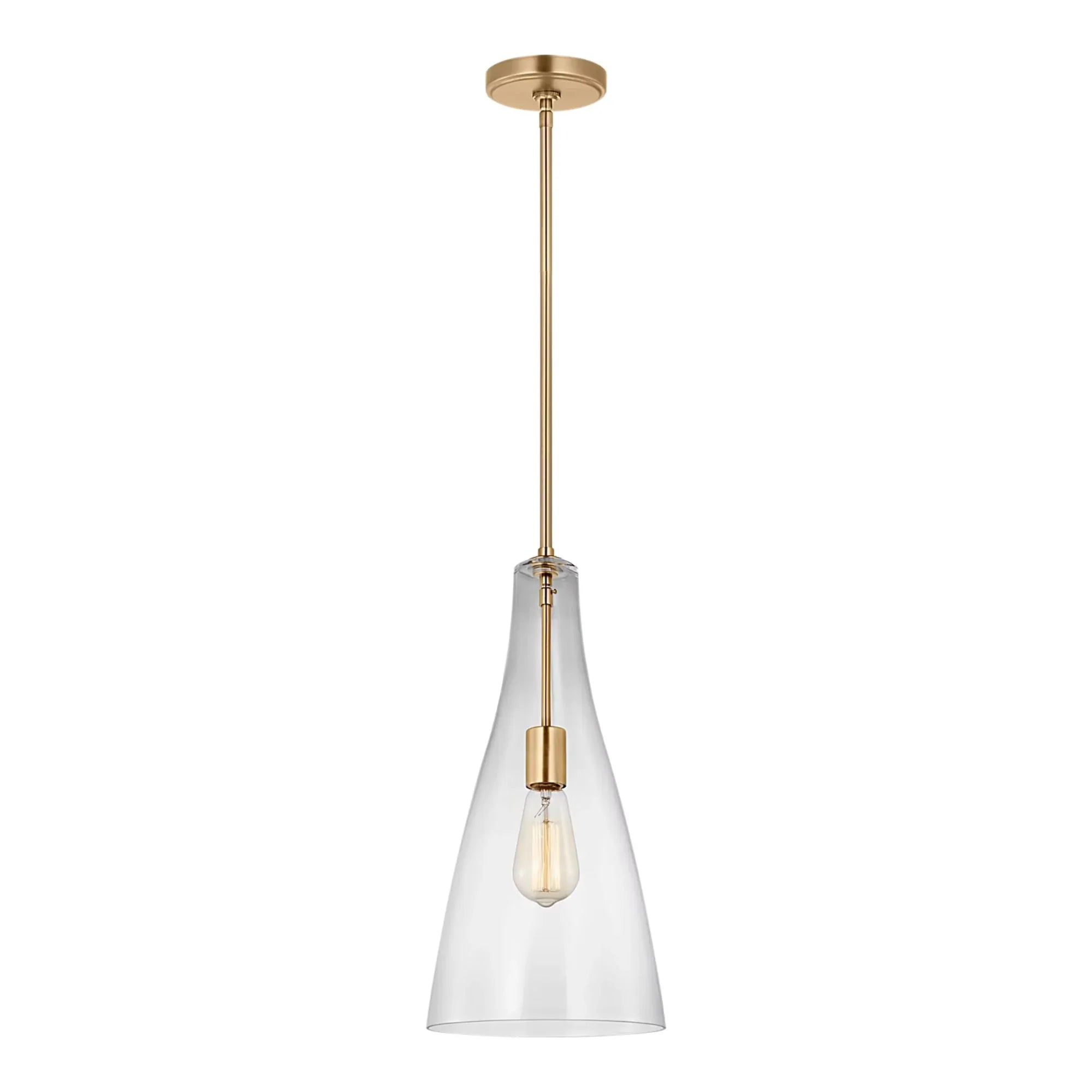 Arilda 9" Pendant, Satin Brass Finish