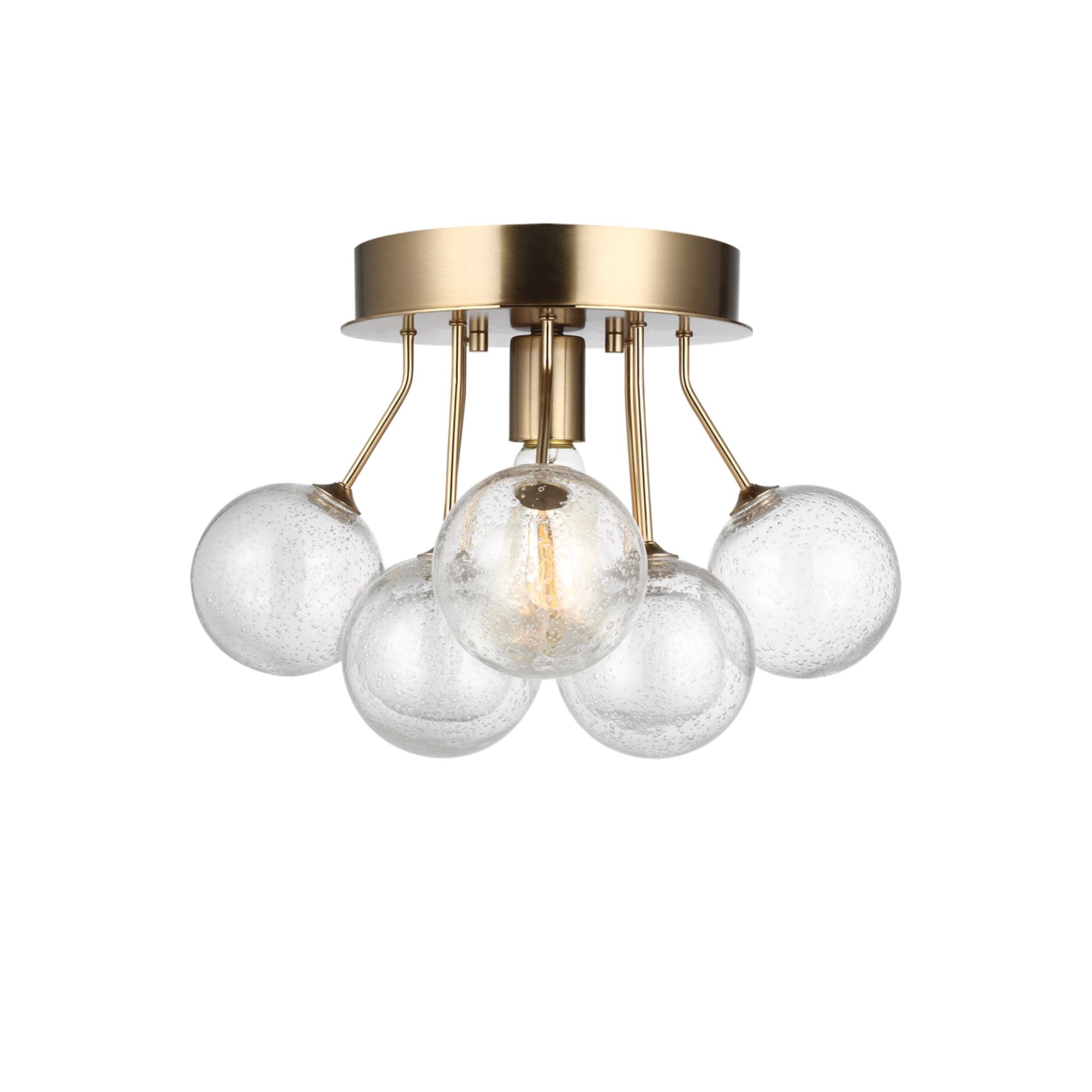 Bronzeville 15" Semi-Flush Mount, Satin Brass Finish