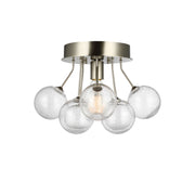 Bronzeville 15" Semi-Flush Mount, Brushed Nickel Finish