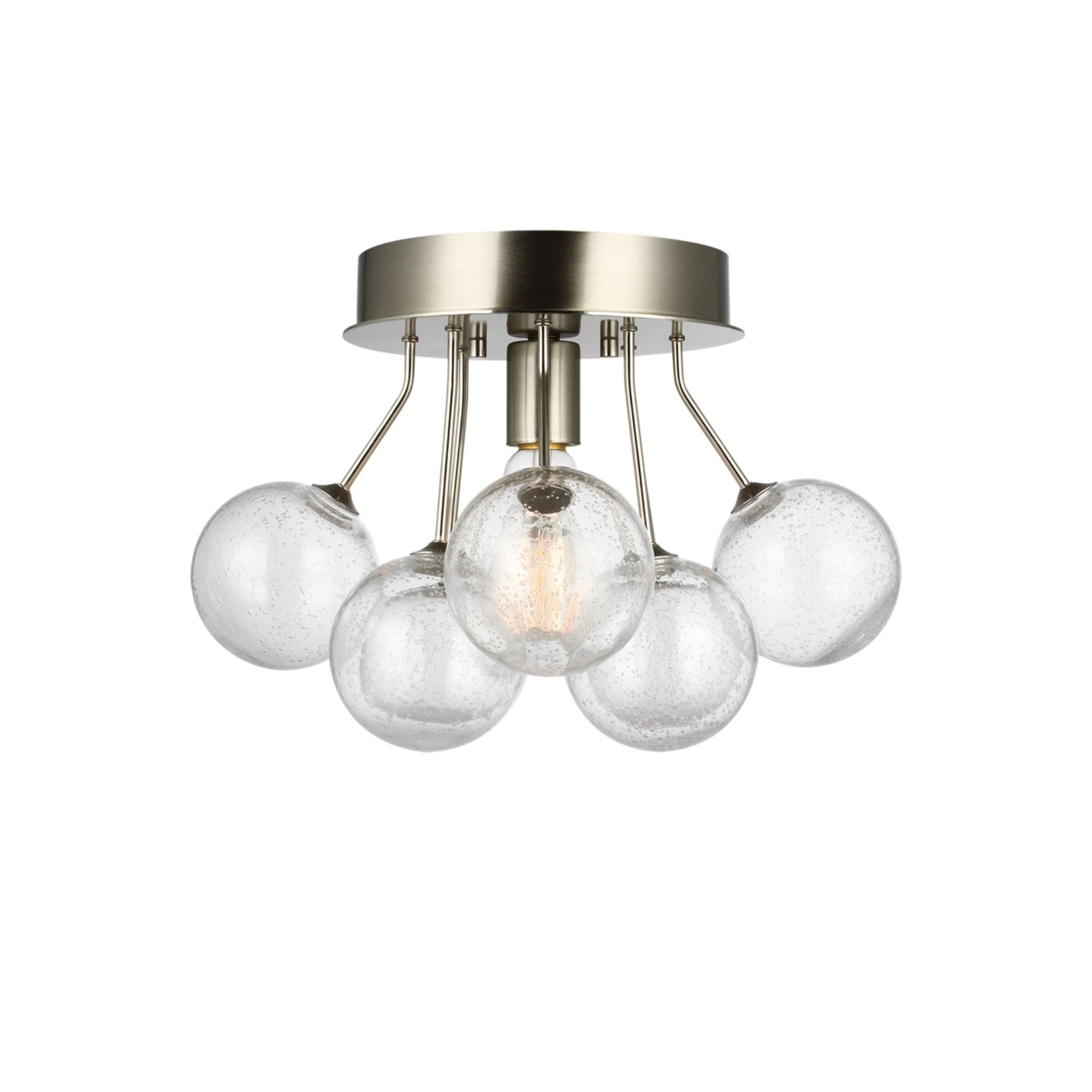 Bronzeville 15" Semi-Flush Mount, Brushed Nickel Finish