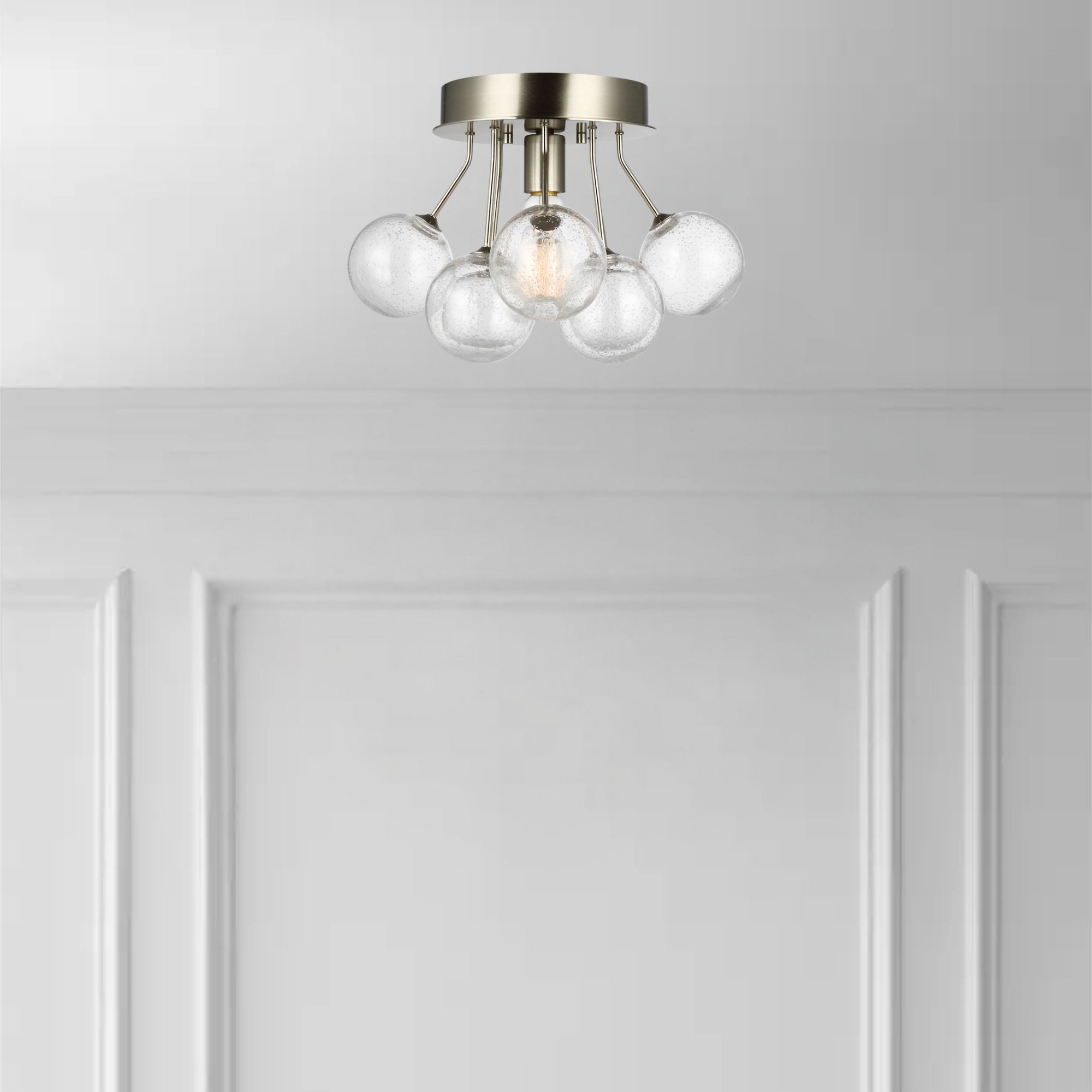Bronzeville 15" Semi-Flush Mount, Brushed Nickel Finish