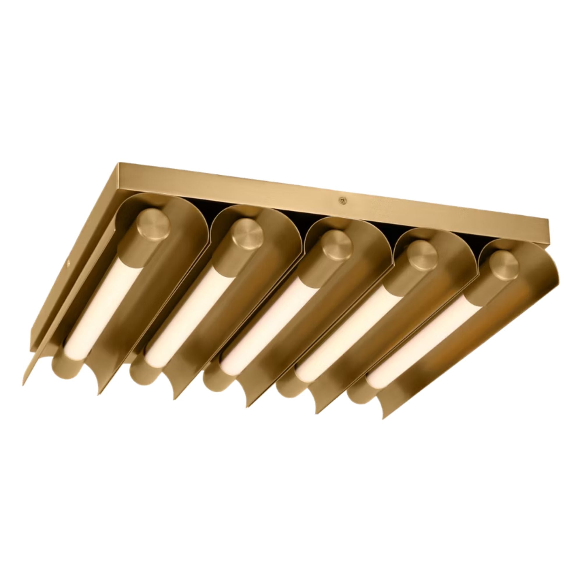 Carson 17" LED 5-Light Flush Mount, Burnished Brass Finish