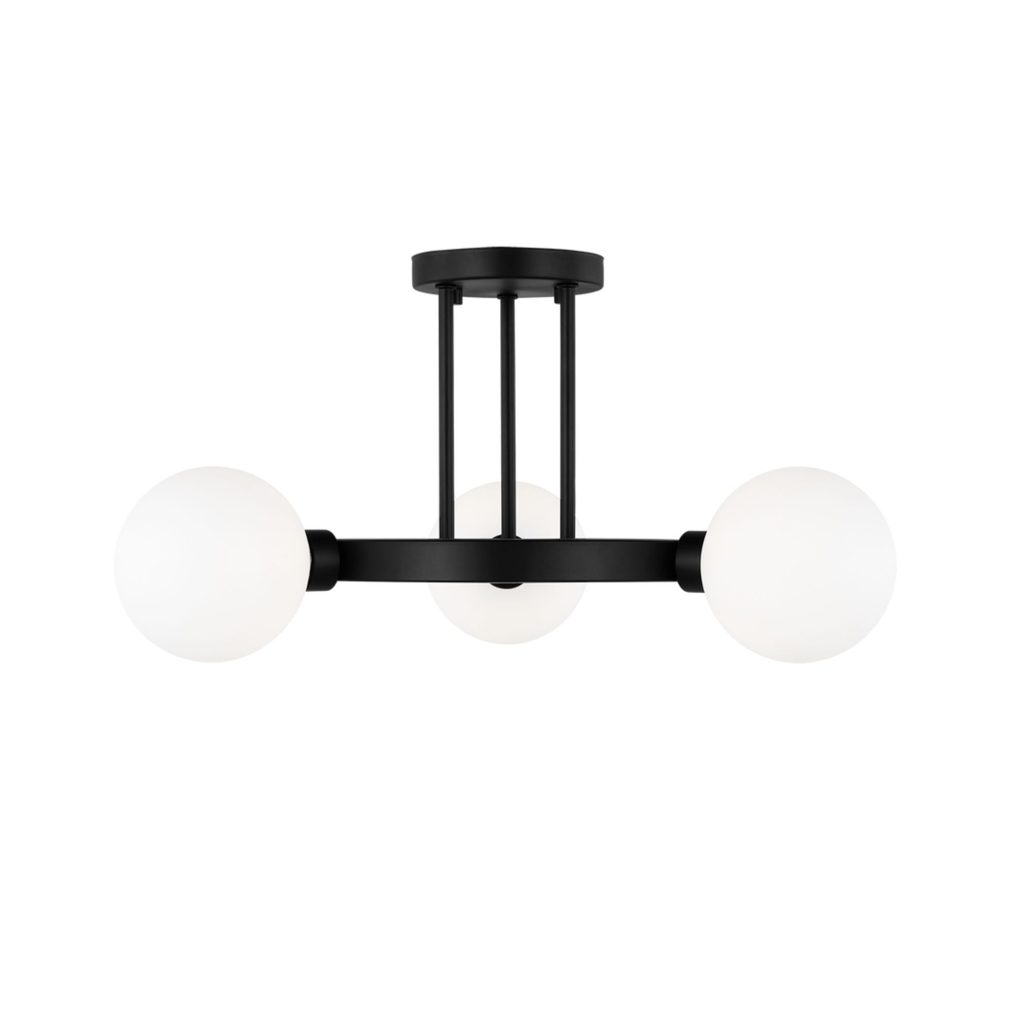 Clybourn 21" 3-Light Semi Flush Mount, Midnight Black Finish