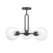 Codyn 22" 3-Light Semi-Flush Convertible Pendant, Midnight Black Finish