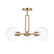 Visual Comfort Studio - Codyn 22" 3-Light Semi-Flush Convertible Pendant, Satin Brass Finish | Bees Lighting