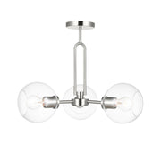 Codyn 22" 3-Light Semi-Flush Convertible Pendant, Brushed Nickel Finish