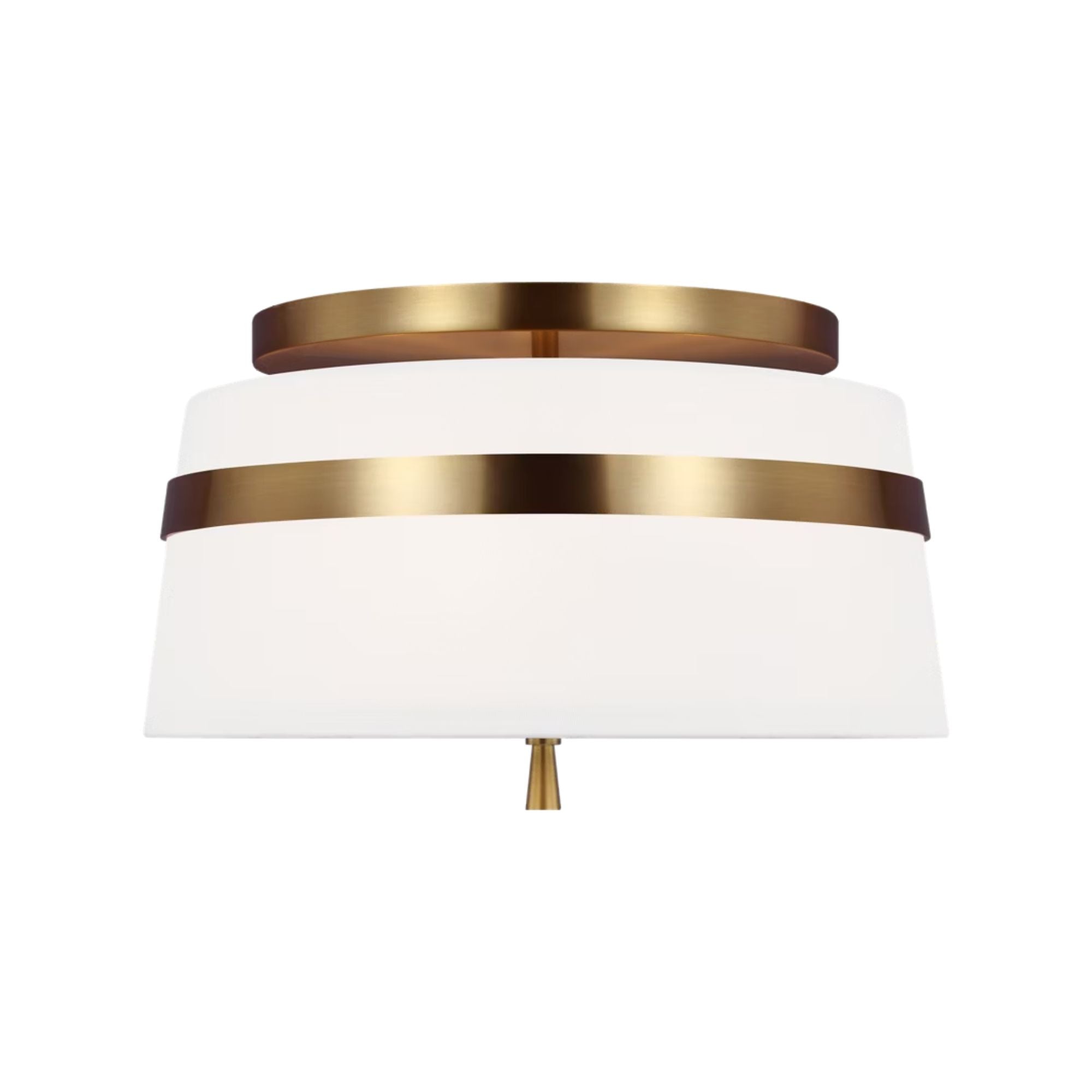 Cordtlandt 14" 3-Light Small Semi Flush Mount, Burnished Brass Finish