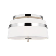 Cordtlandt 14" 3-Light Small Semi Flush Mount, Polished Nickel Finish