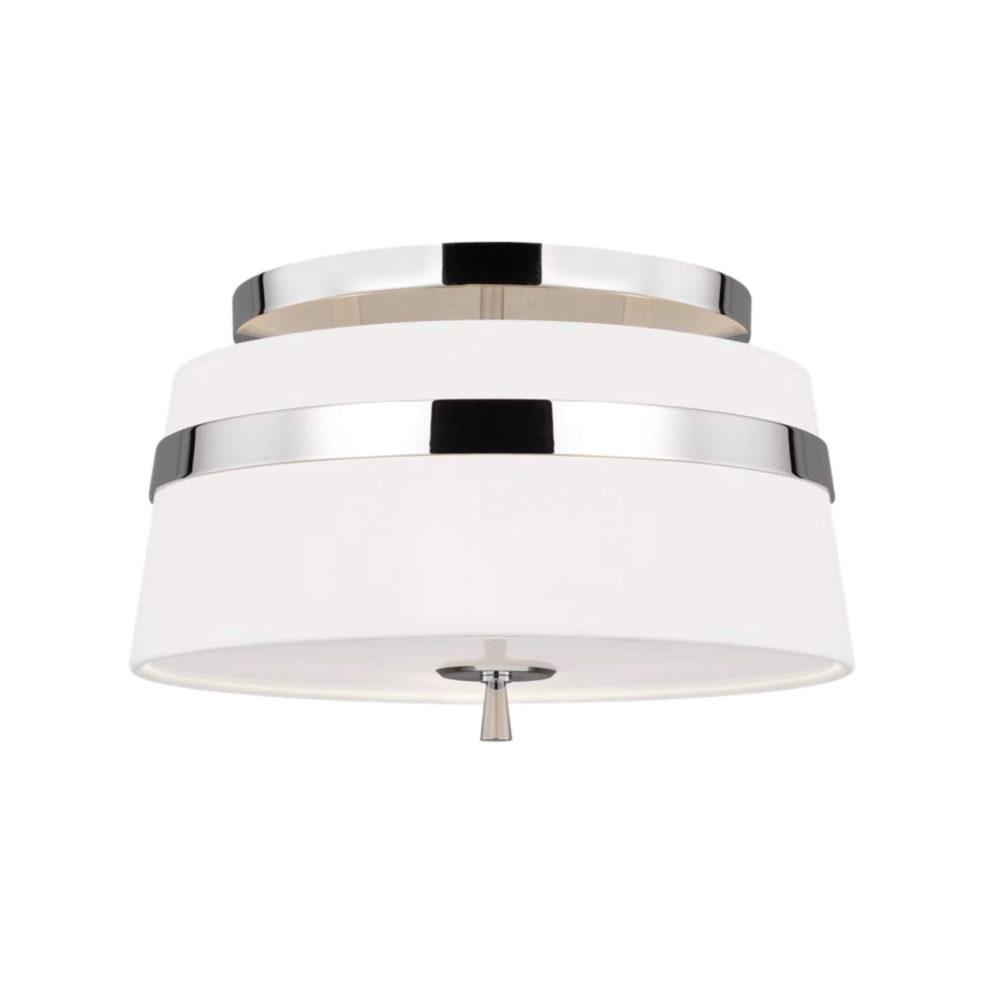 Cordtlandt 14" 3-Light Small Semi Flush Mount, Polished Nickel Finish
