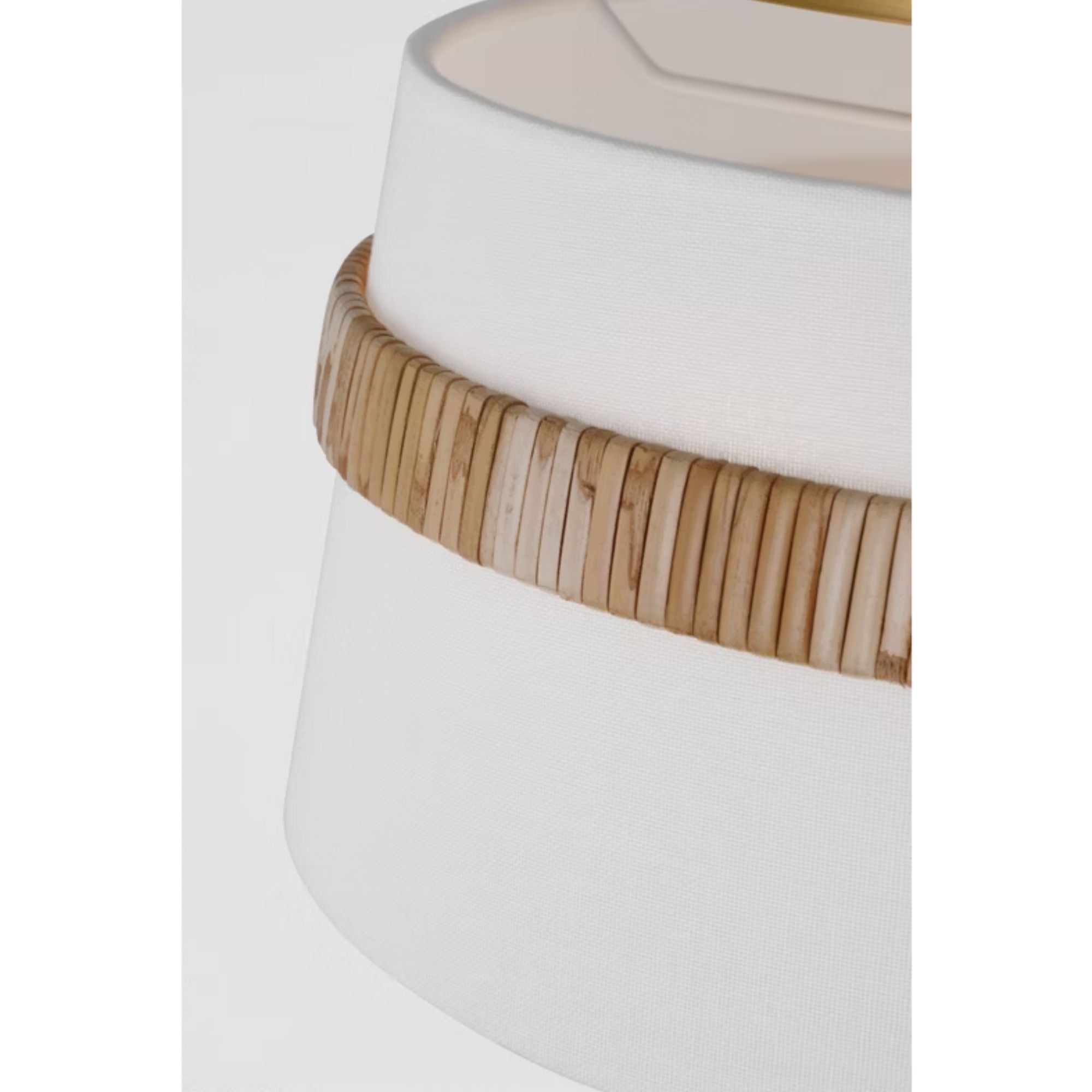 Cordtlandt 14" 3-Light Small Semi Flush Mount, Rattan Finish