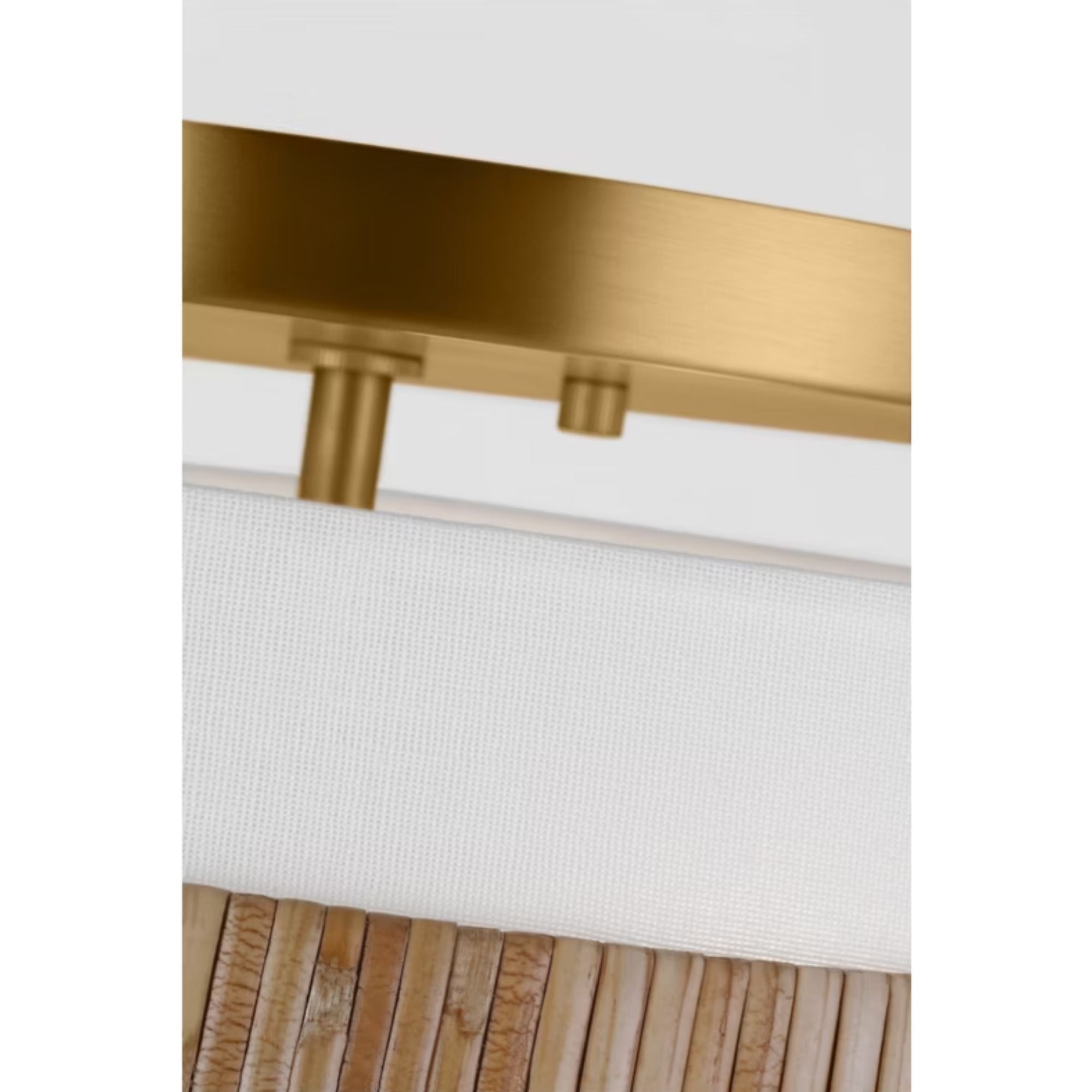 Cordtlandt 14" 3-Light Small Semi Flush Mount, Rattan Finish