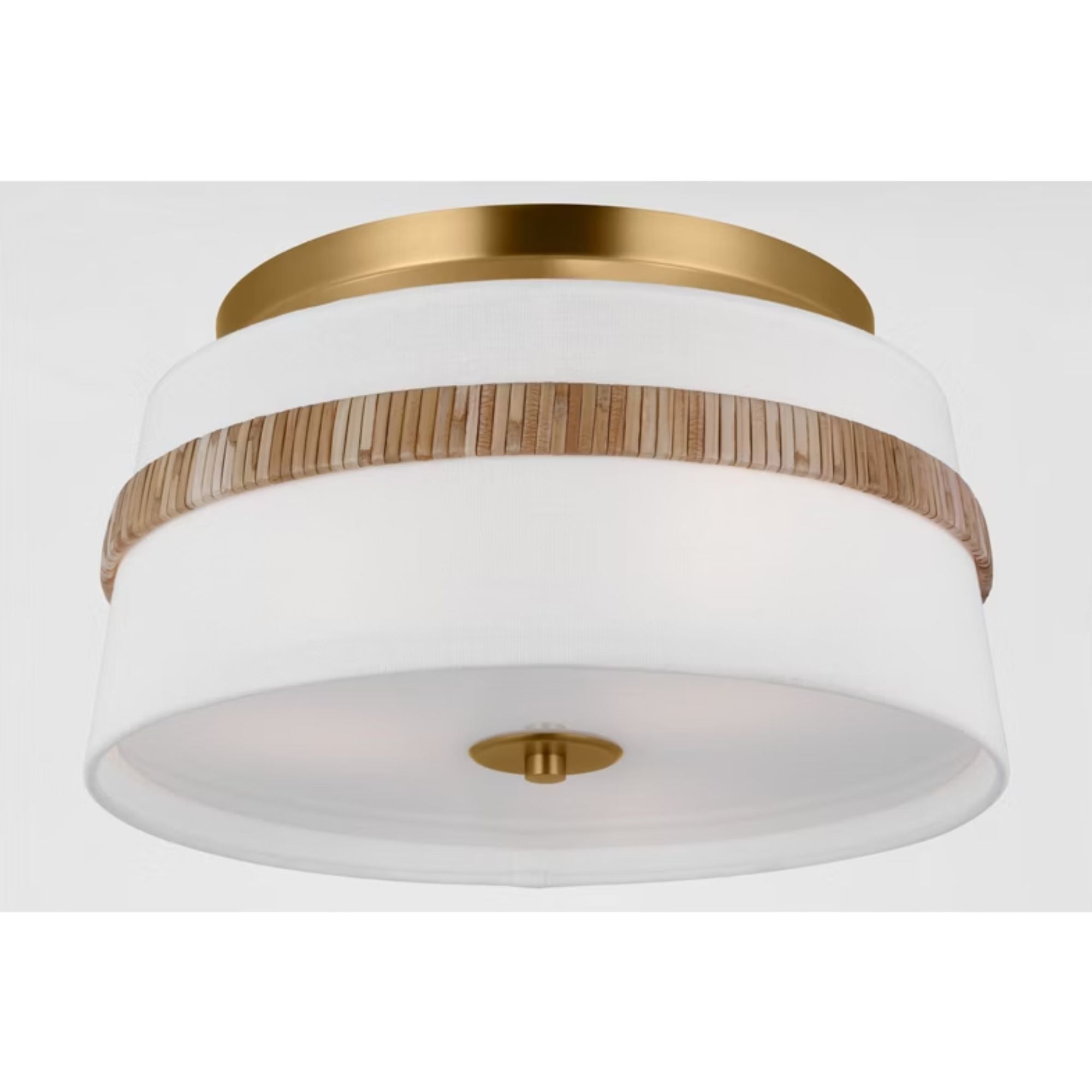 Cordtlandt 14" 3-Light Small Semi Flush Mount, Rattan Finish