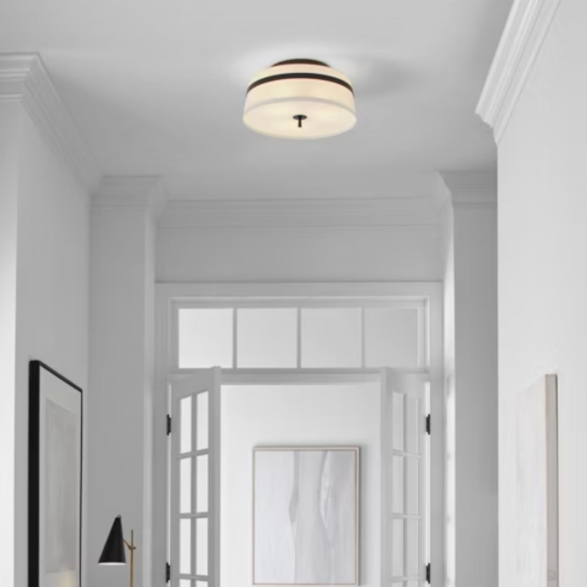 Cordtlandt 19" 3-Light Large Semi Flush Mount, Burnished Brass Finish