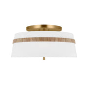 Visual Comfort Studio - Cordtlandt 19" 3-Light Large Semi Flush Mount, Rattan Finish | Bees Lighting