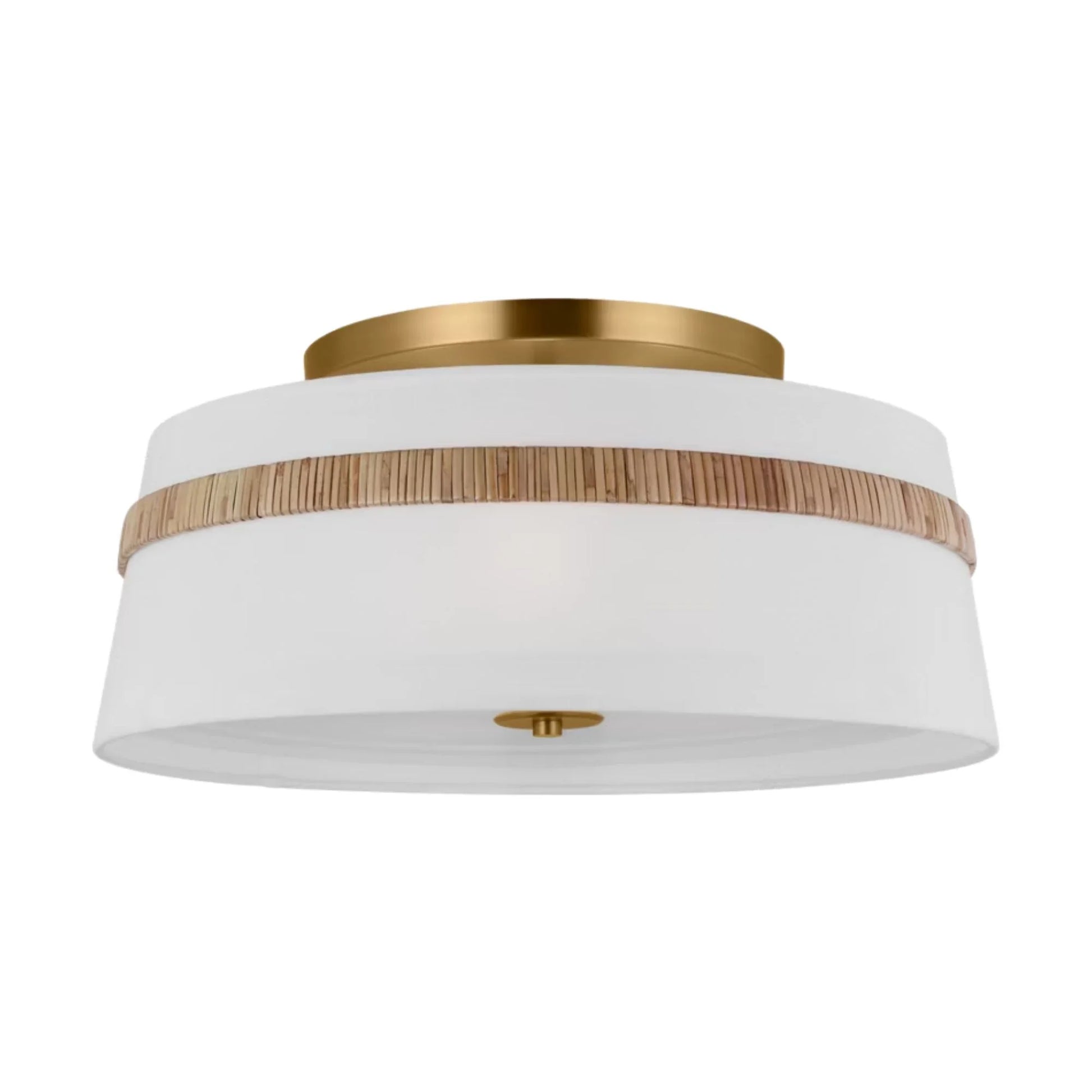 Visual Comfort Studio - Cordtlandt 19" 3-Light Large Semi Flush Mount, Rattan Finish | Bees Lighting