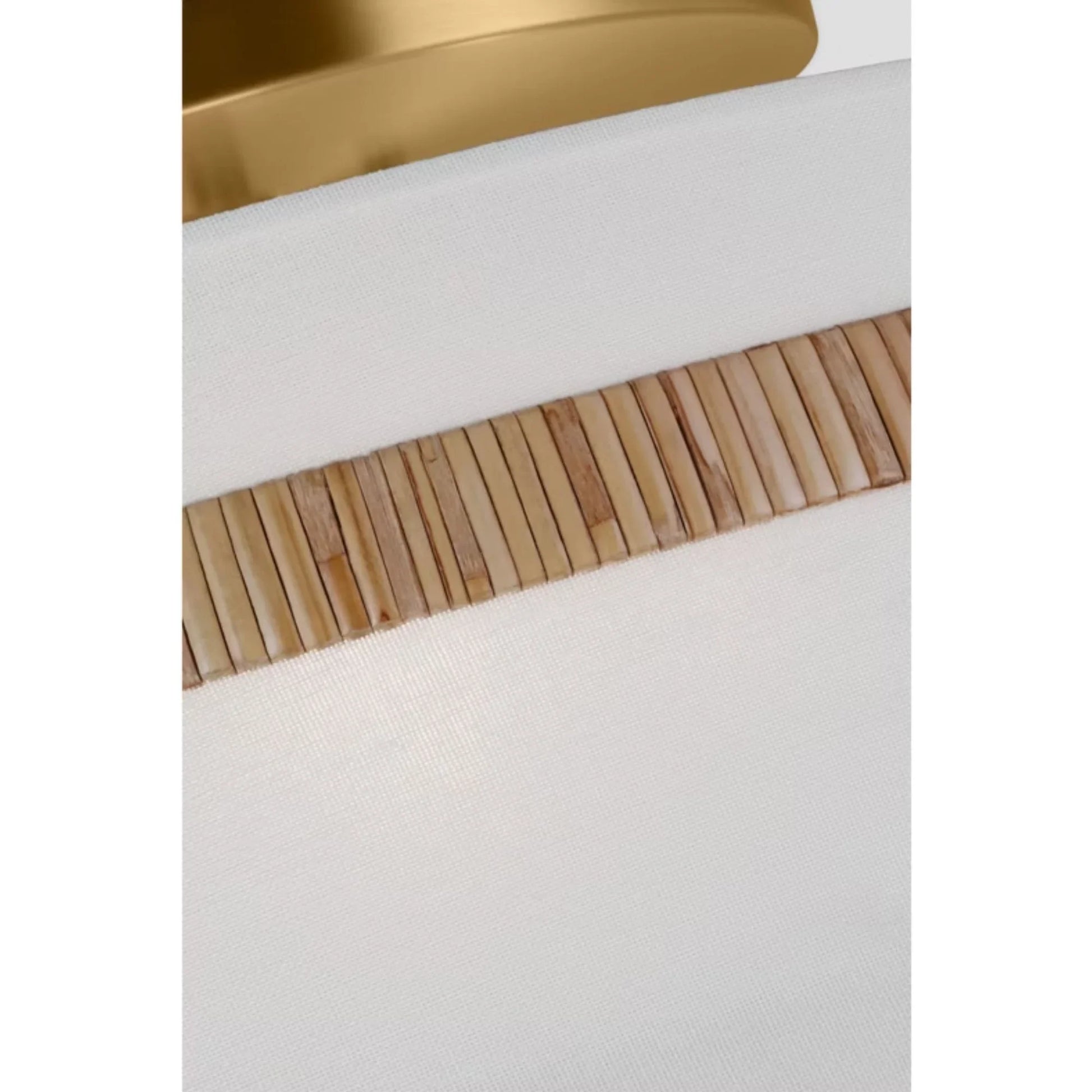 Visual Comfort Studio - Cordtlandt 19" 3-Light Large Semi Flush Mount, Rattan Finish | Bees Lighting