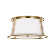 Cortes 14" 2-Light Flush Mount, Satin Brass Finish
