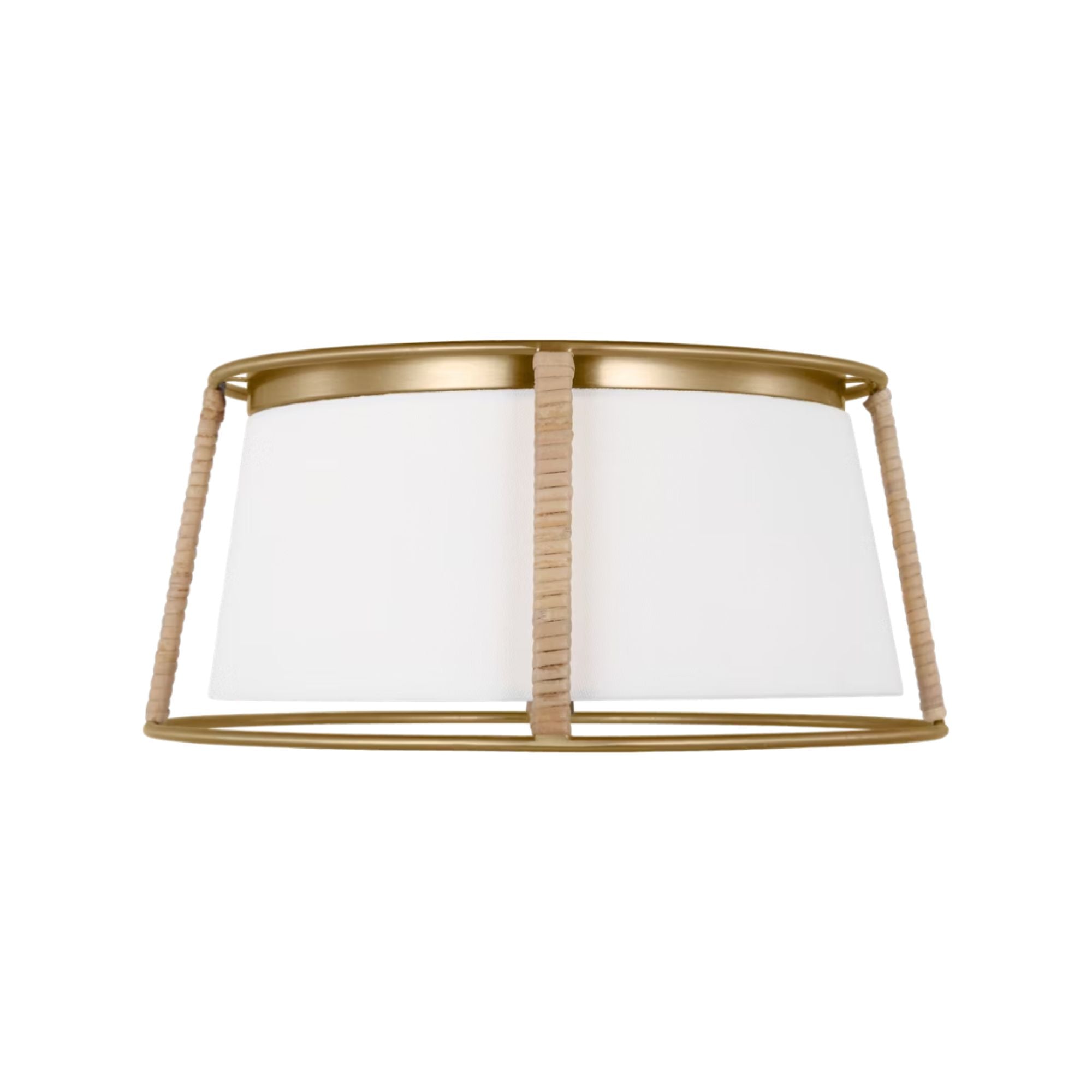 Cortes 14" 2-Light Flush Mount, Satin Brass Finish
