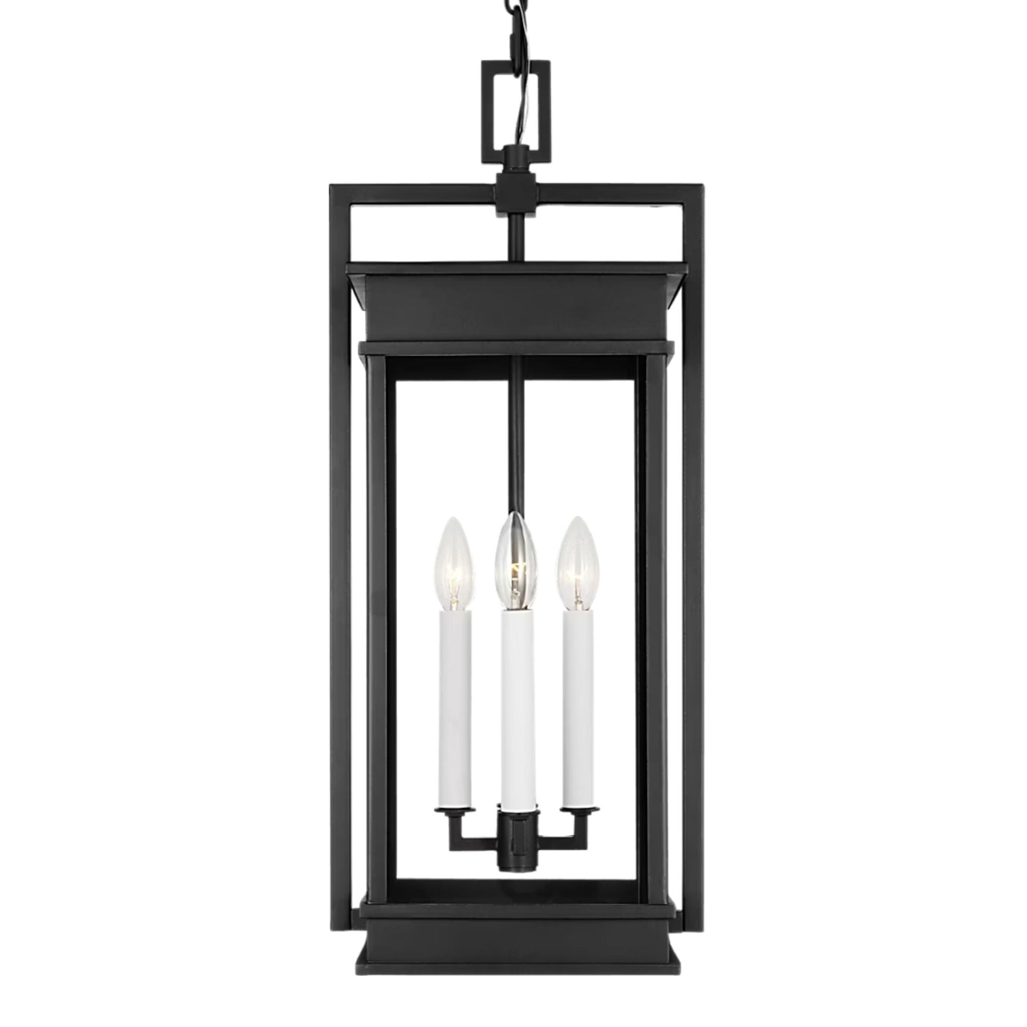 Cupertino 26" 4-Light Outdoor Pendant, Textured Black Finish