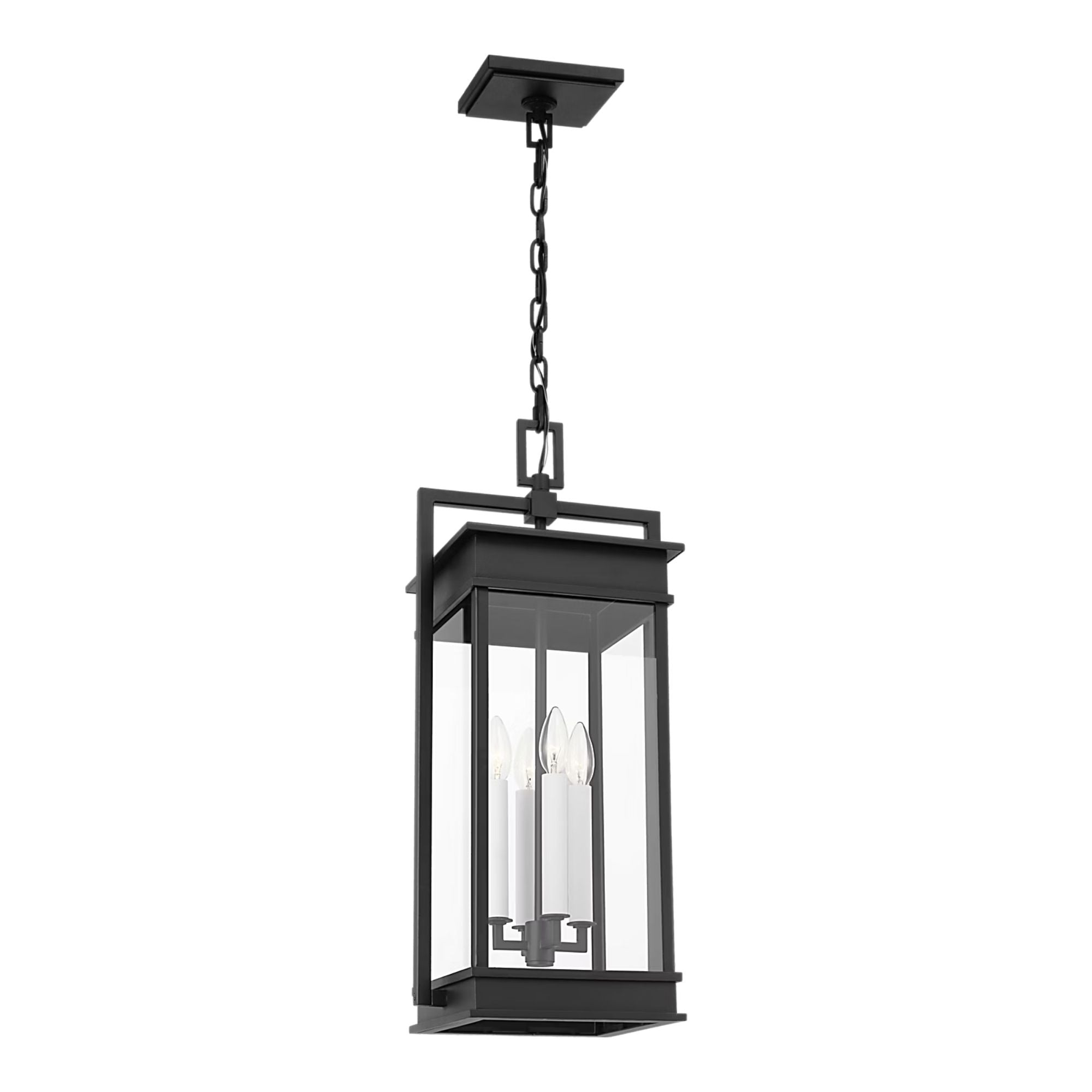 Cupertino 26" 4-Light Outdoor Pendant, Textured Black Finish