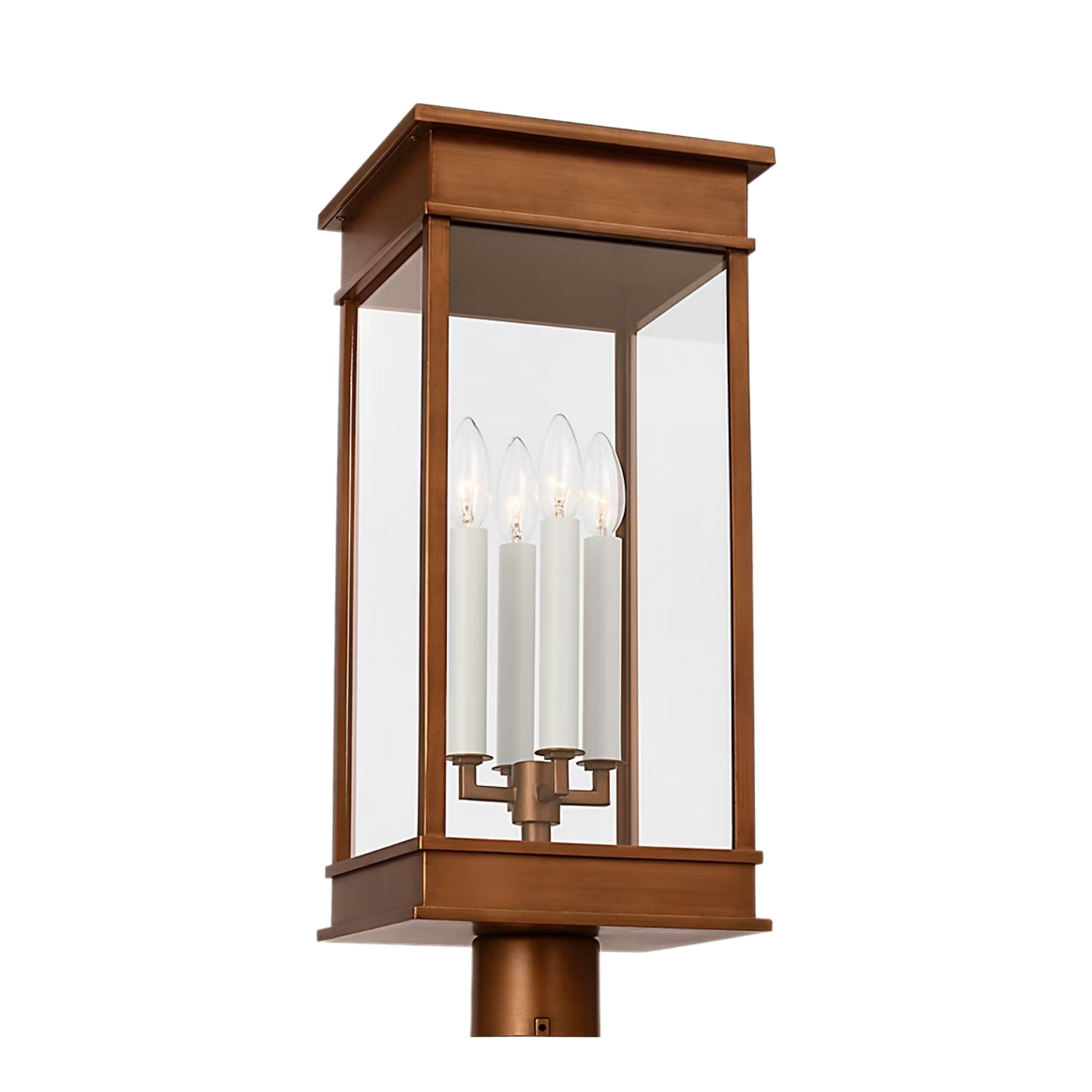 Cupertino 23" 4-Light Post Lantern, Natural Copper Finish