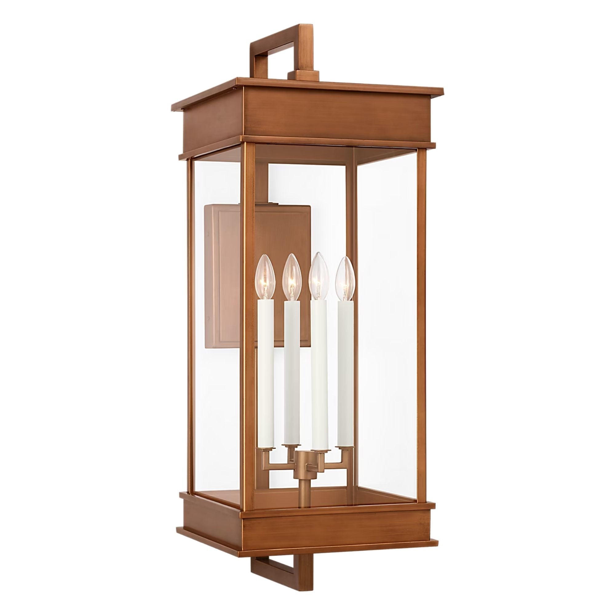 Cupertino 35" 4-Light X-Large Bracket Wall Lantern, Natural Copper Finish