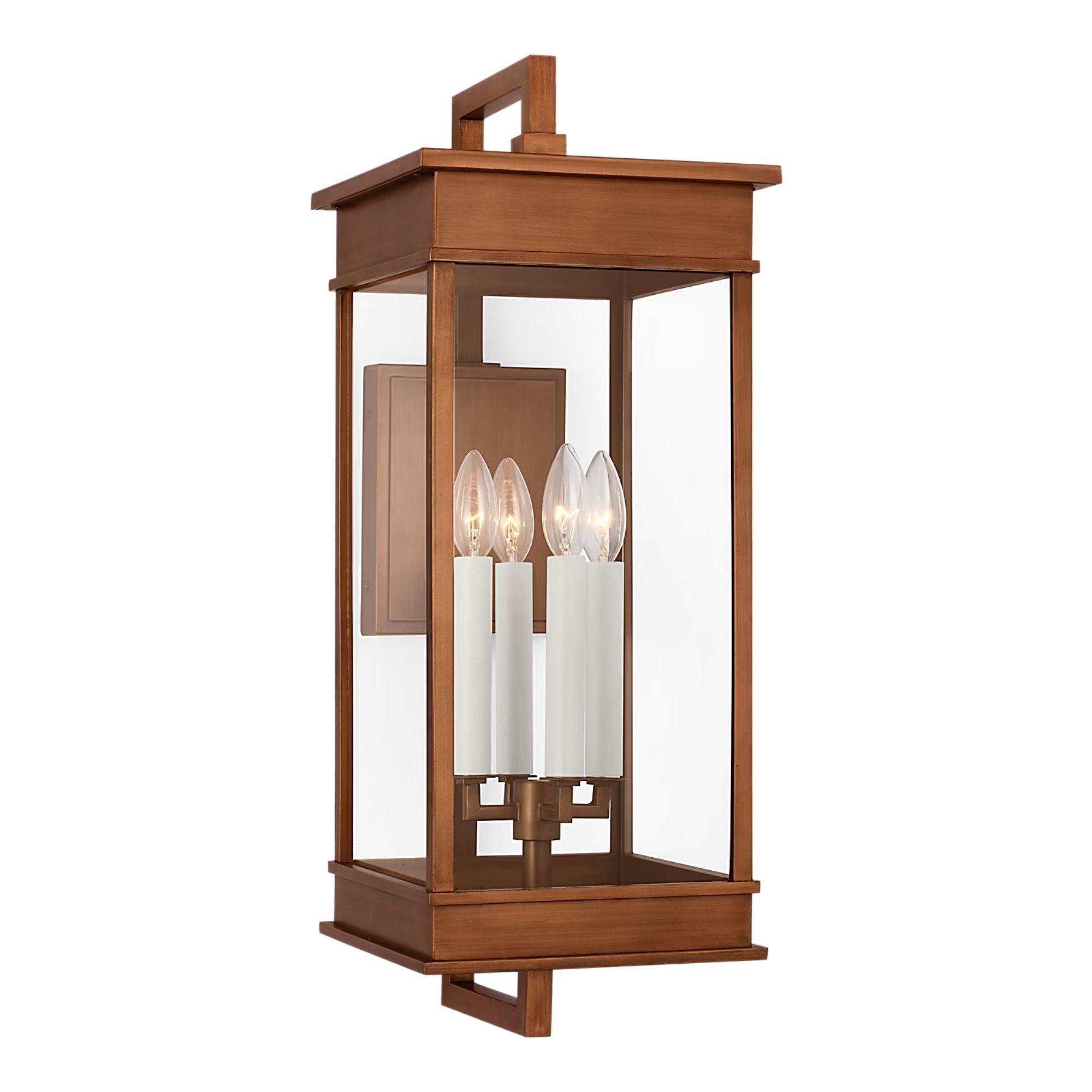 Cupertino 26" 4-Light Large Bracket Wall Lantern, Natural Copper Finish