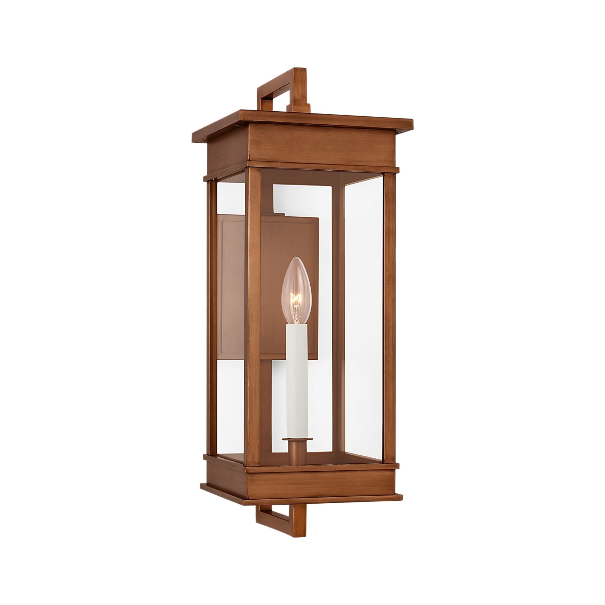 Cupertino 19" Medium Bracket Wall Lantern, Natural Copper Finish