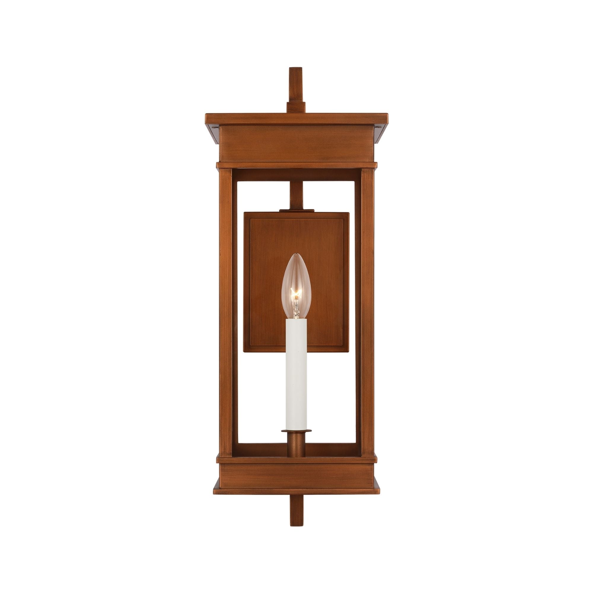 Cupertino 19" Medium Bracket Wall Lantern, Natural Copper Finish