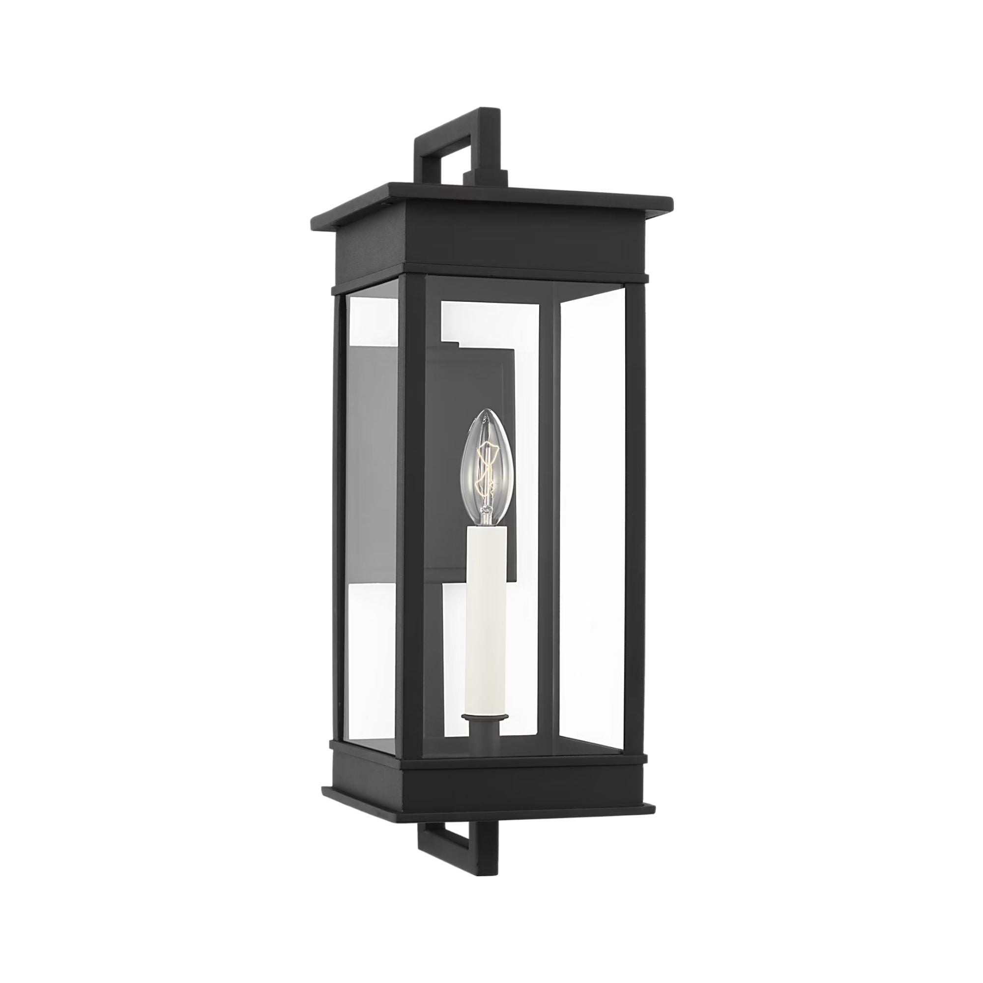 Cupertino 19" Medium Bracket Wall Lantern, Textured Black Finish