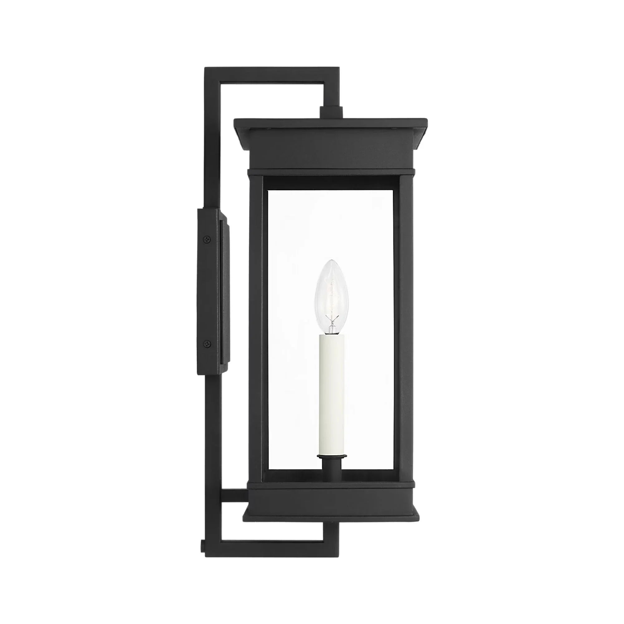 Cupertino 19" Medium Bracket Wall Lantern, Textured Black Finish