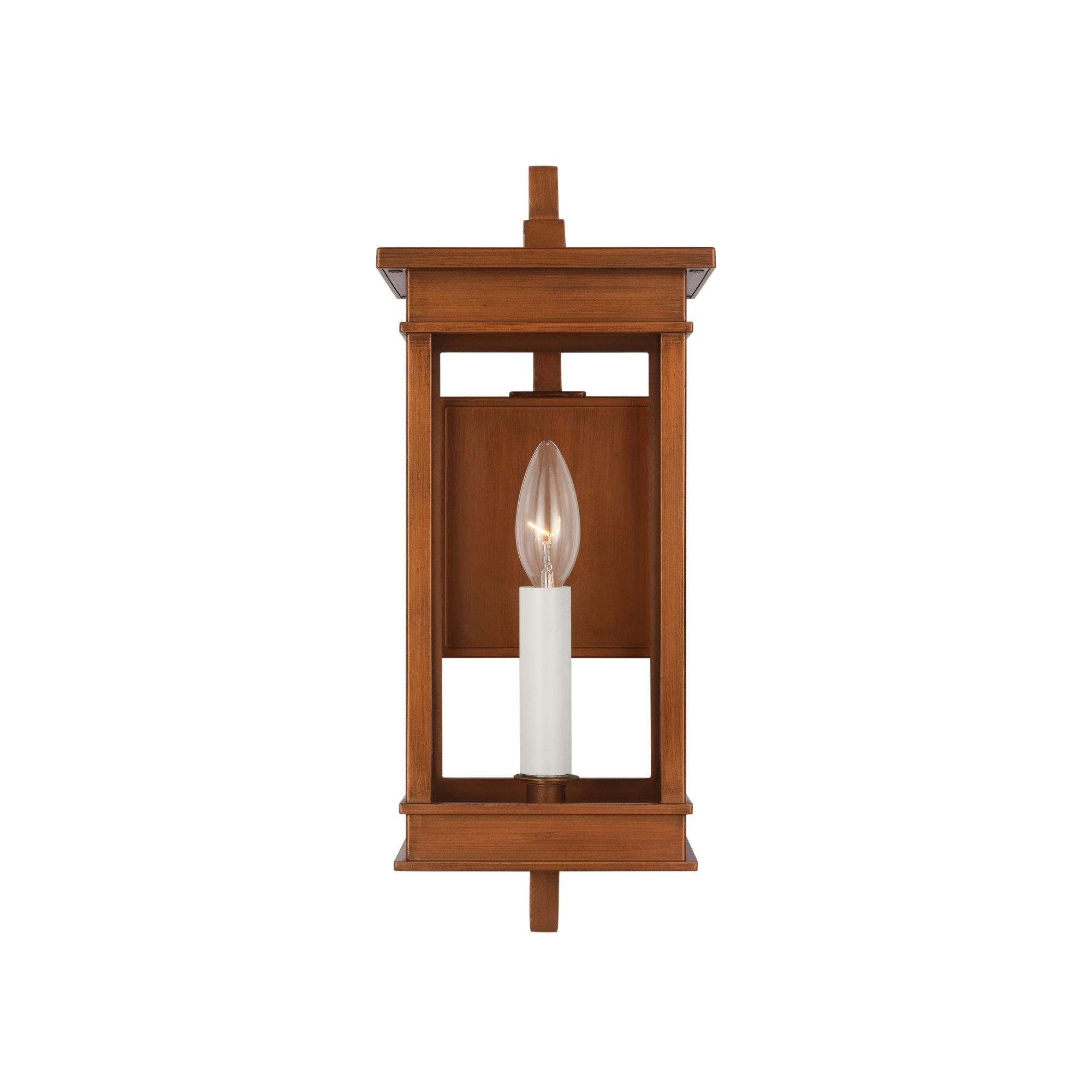 Cupertino 15" Small Bracket Wall Lantern, Natural Copper Finish