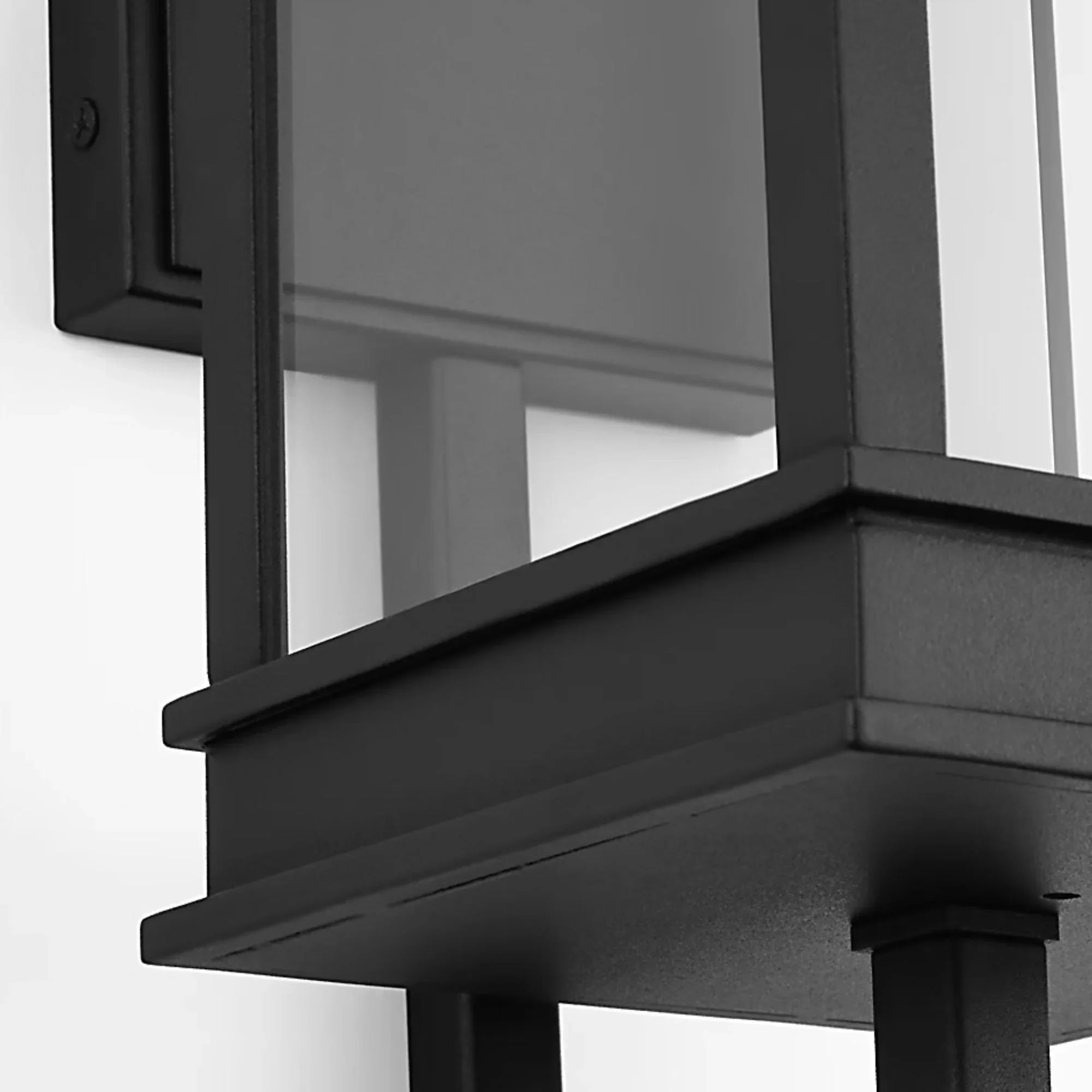 Cupertino 15" Small Bracket Wall Lantern, Textured Black Finish
