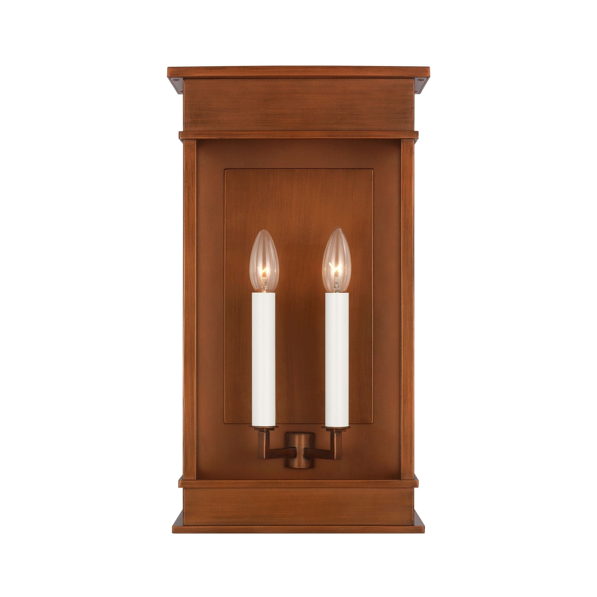 Cupertino 19" 2-Light Large Wall Lantern, Natural Copper Finish