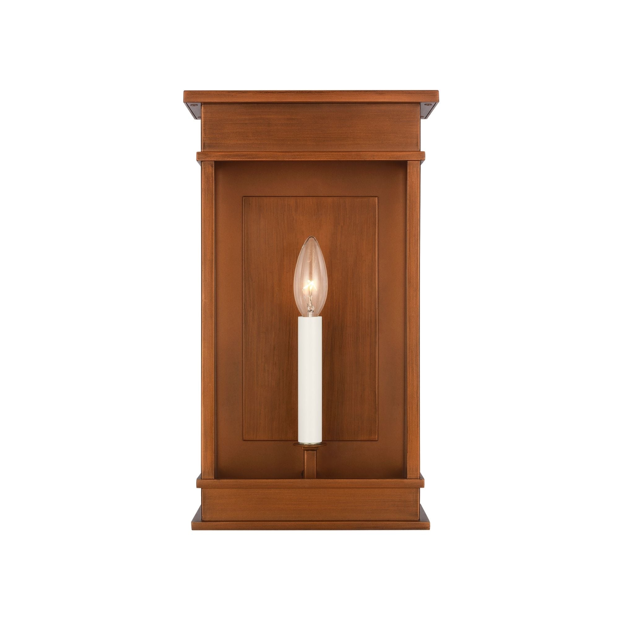 Cupertino 16" Medium Wall Lantern, Natural Copper Finish
