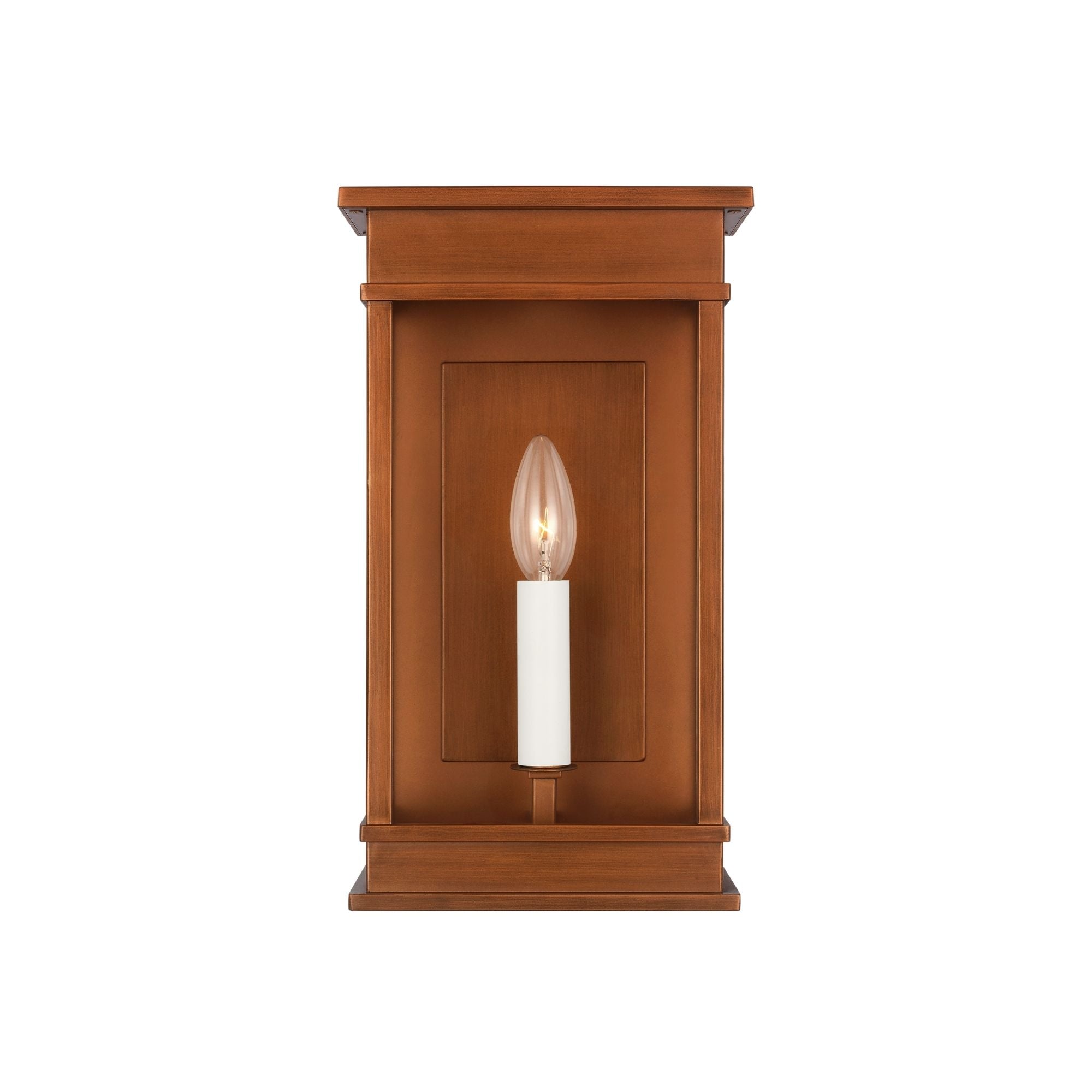 Cupertino 13" Small Wall Lantern, Natural Copper Finish
