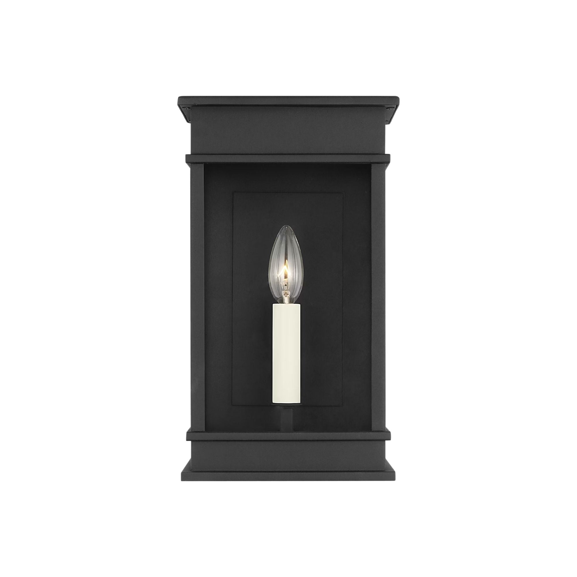 Cupertino 13" Small Wall Lantern, Textured Black Finish