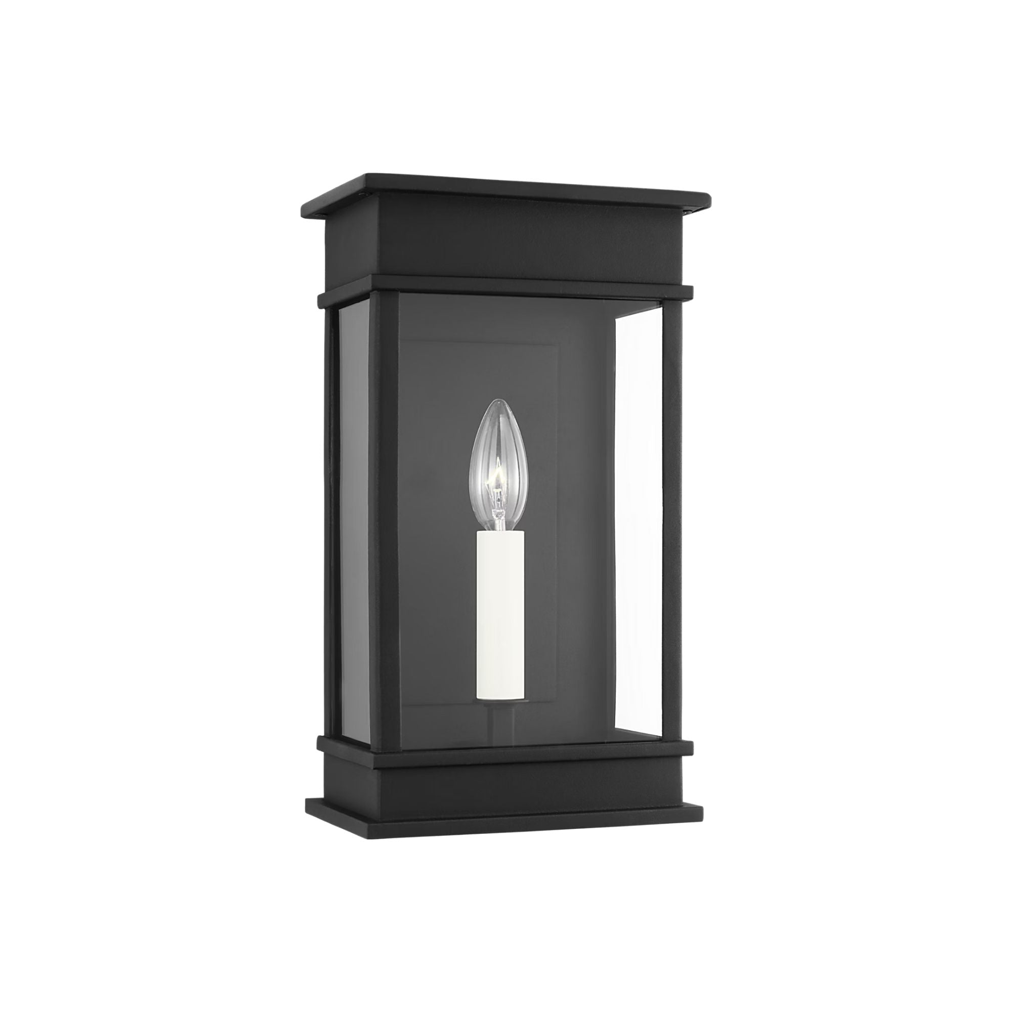 Cupertino 13" Small Wall Lantern, Textured Black Finish
